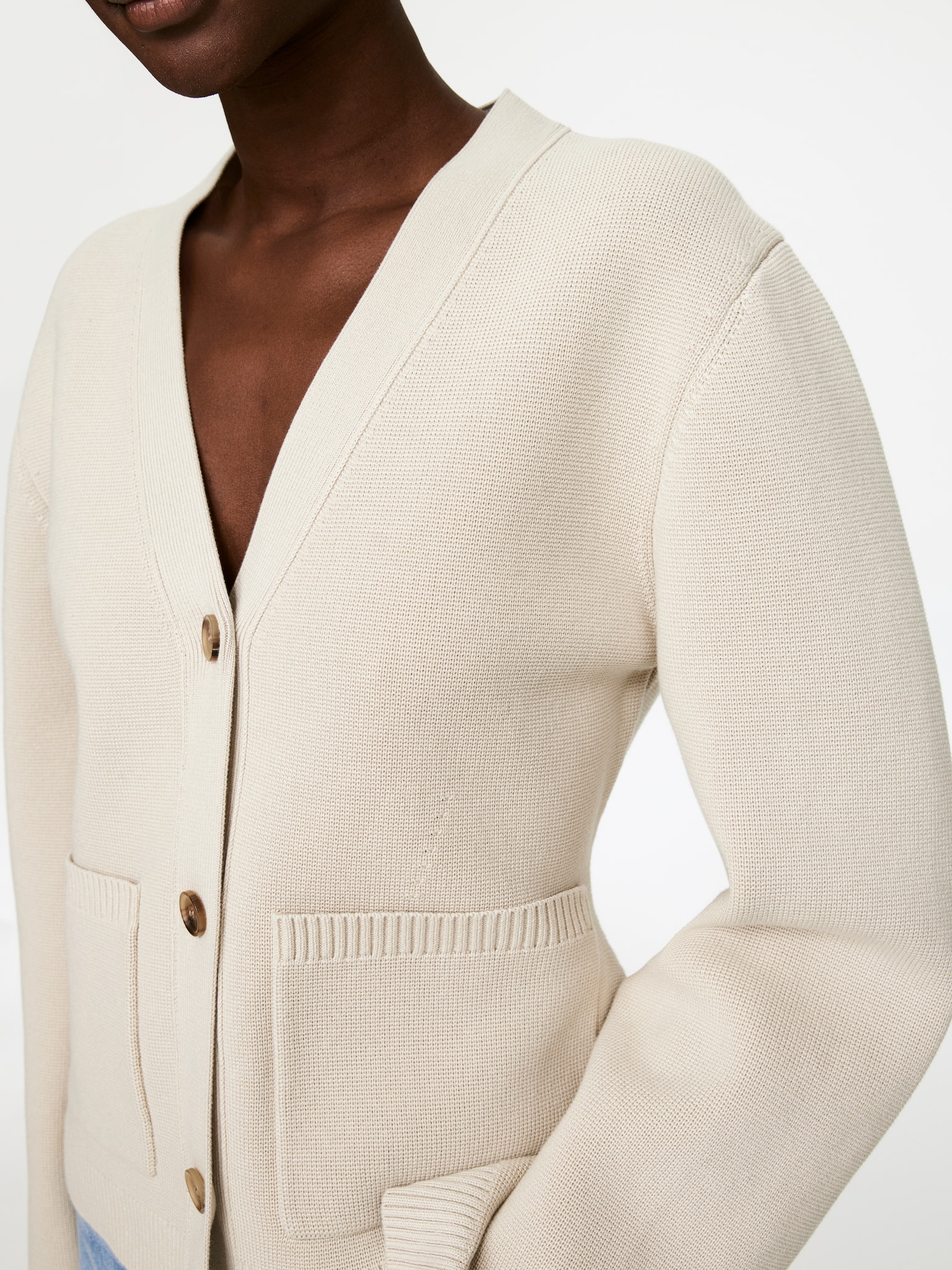 Cotton Cardigan - Light Mole - 7
