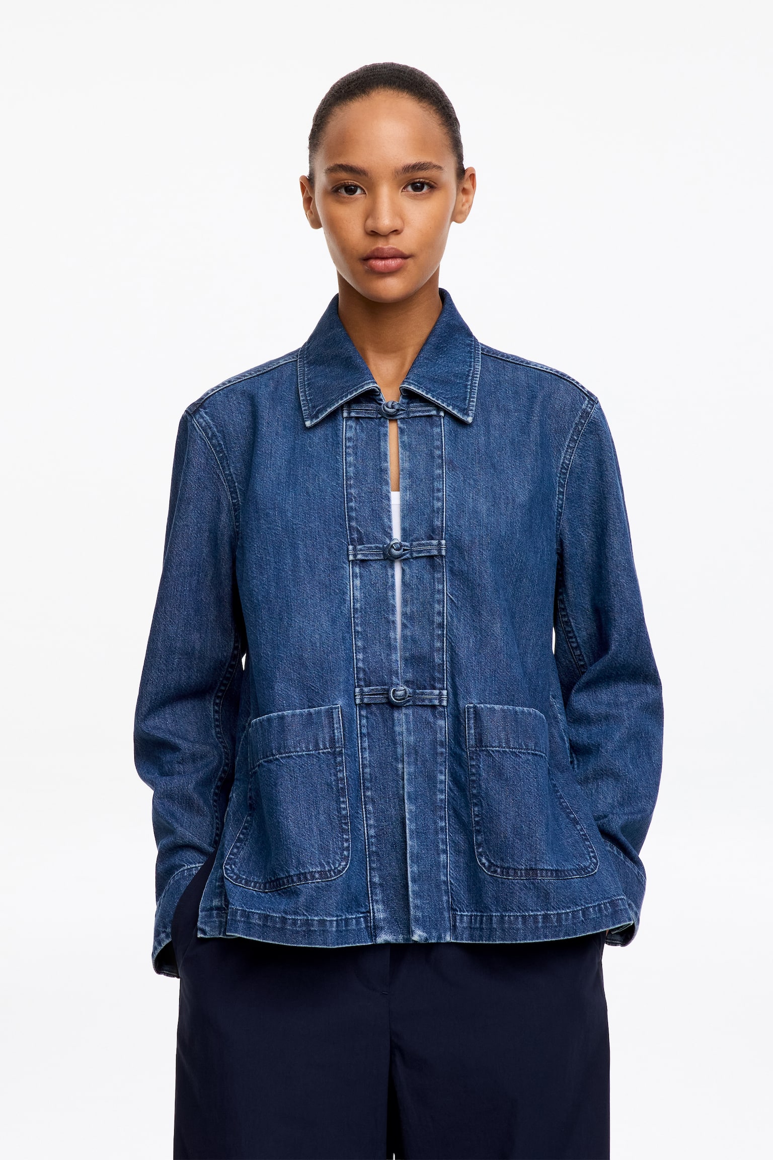 Chemise en sergé de denim - Bleu - 1