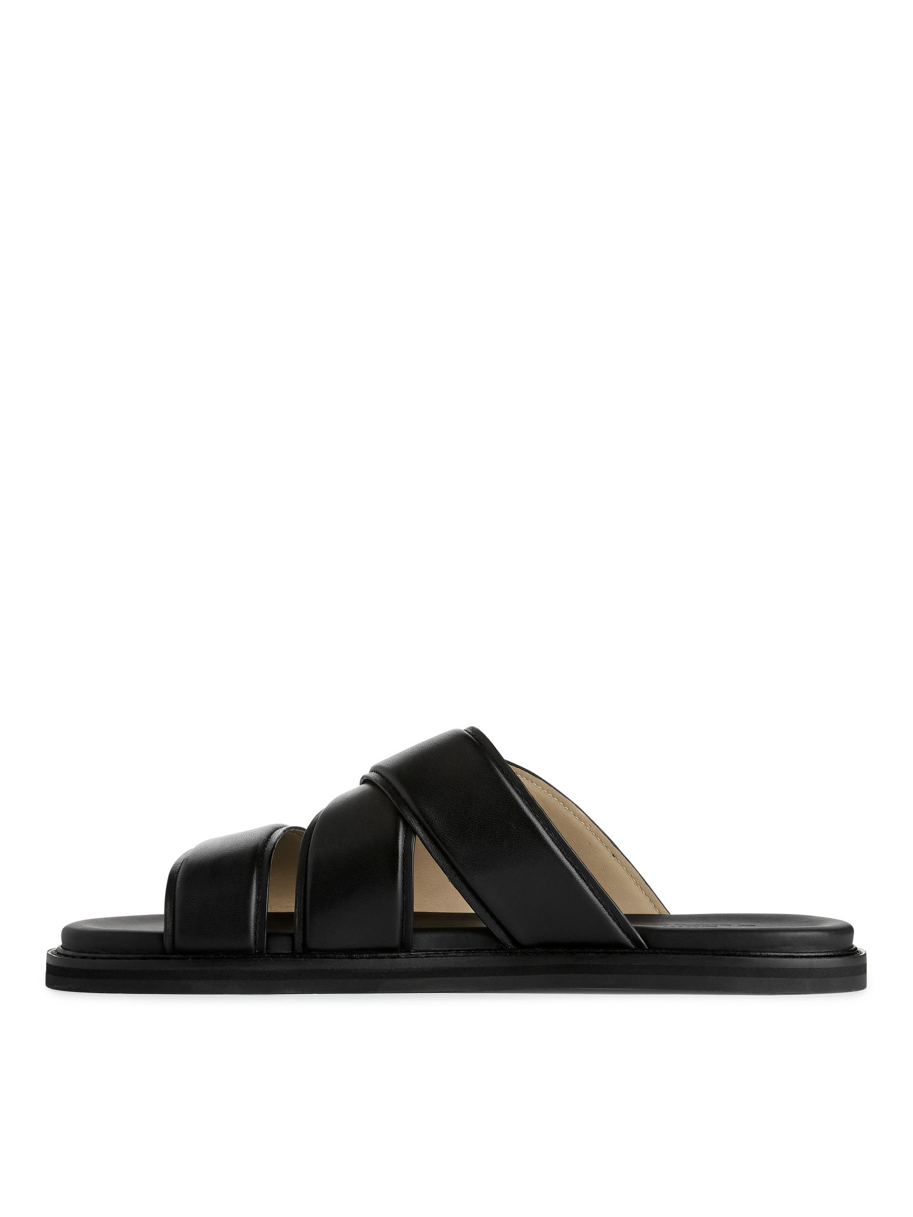 Leather Slide Sandals - Black - Men - StillMedia/DescriptiveStillLife - 2