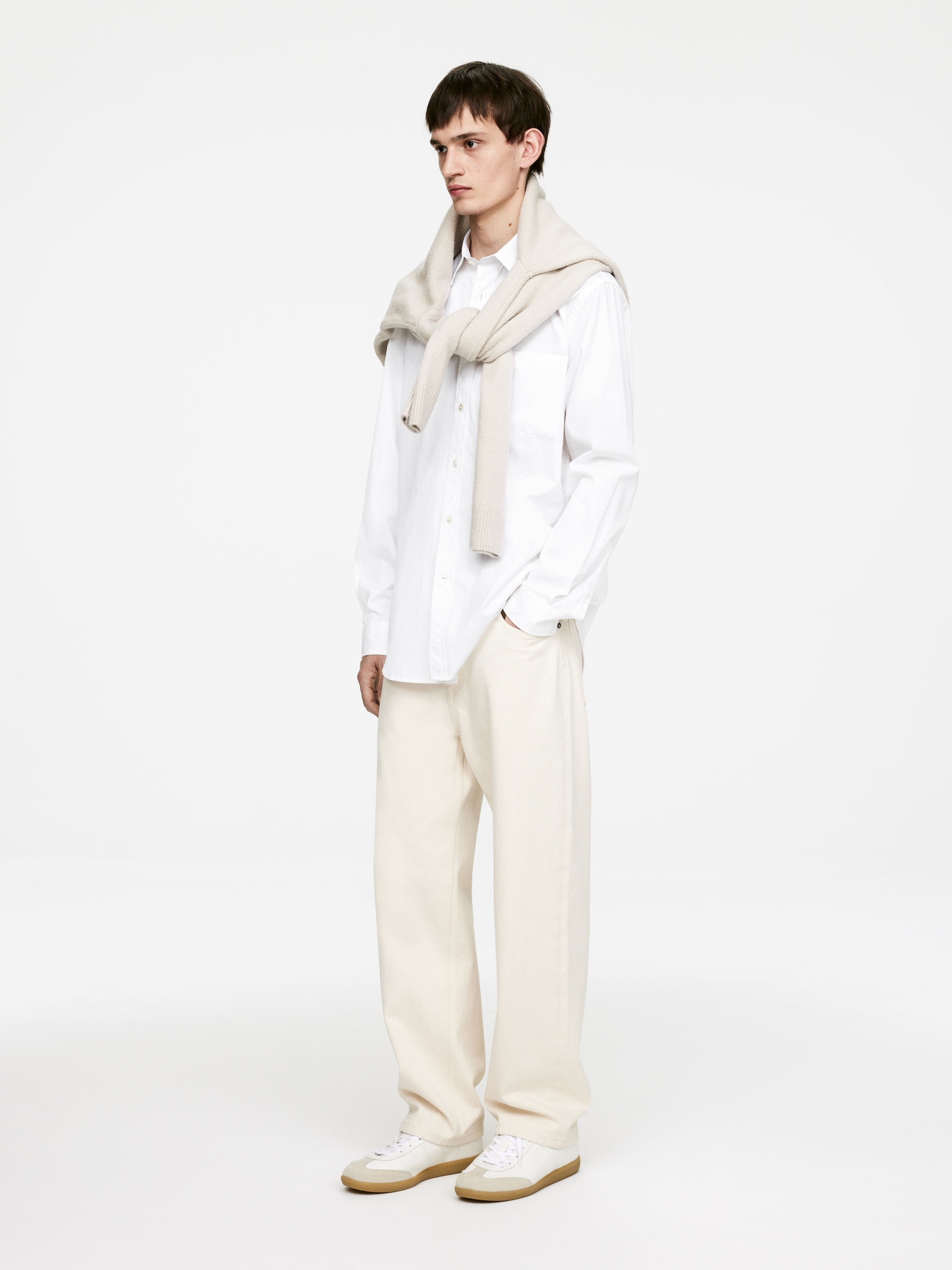 Relaxed Poplin Shirt - White - Loose fit - Men - StillMedia/Lookbook - 12