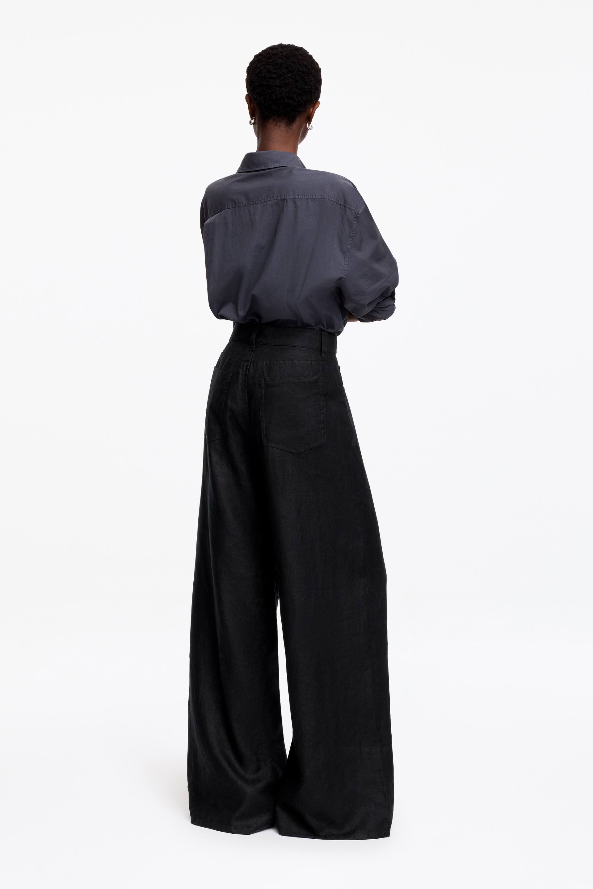Grösseres Bild ansehen: 5-Pocket-Leinenhose  - Schwarz - DAMEN | H&M CH 1
