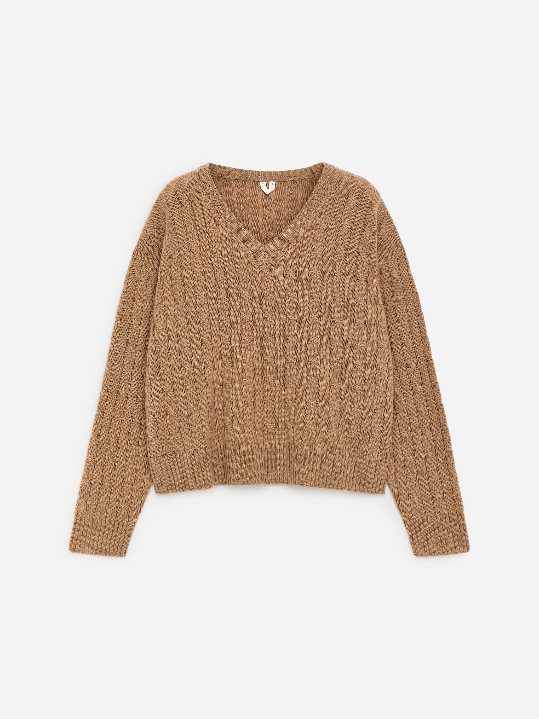 Pure Cashmere V-Neck Jumper - Beige - Women - ARKET DK