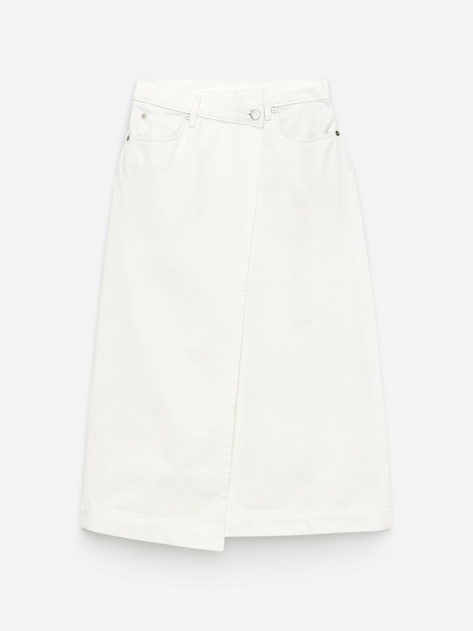 Jupe portefeuille en jean - Blanc - 2