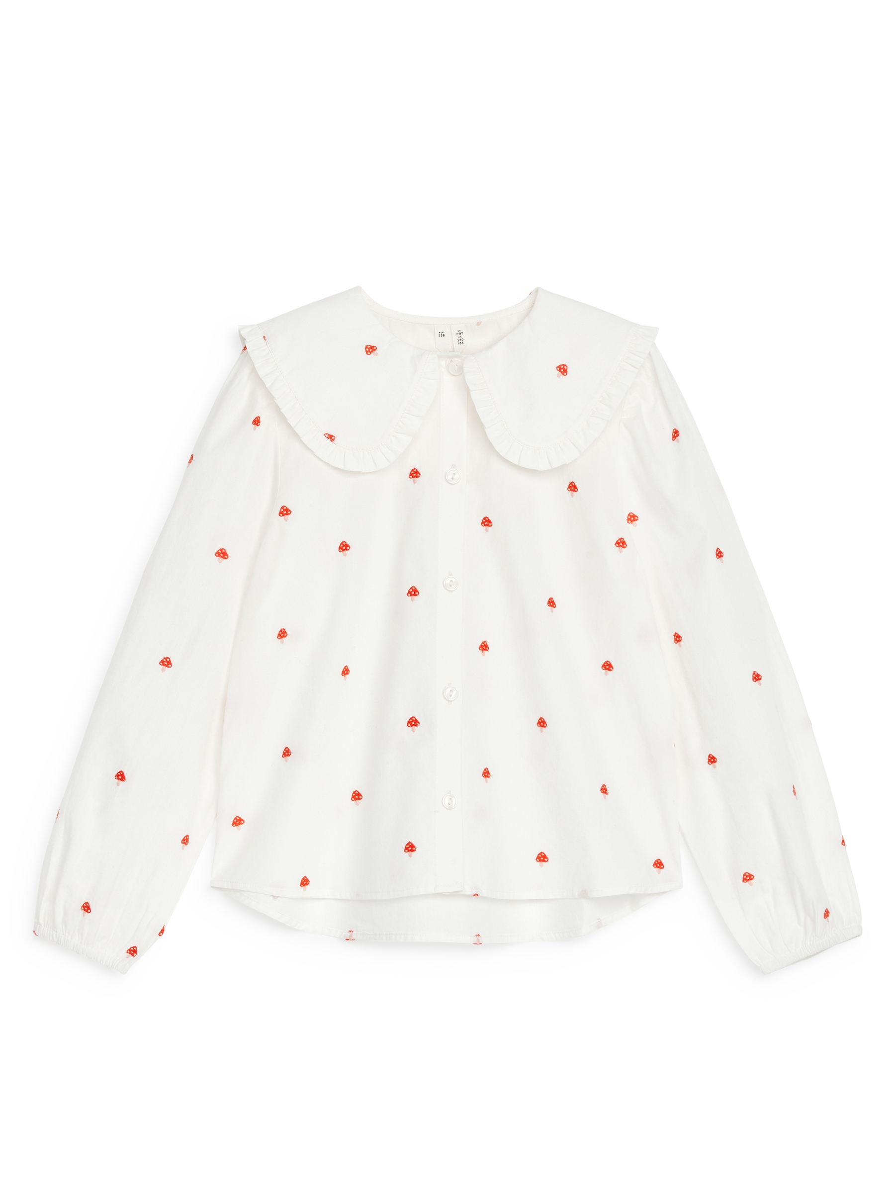 Bluse mit Rüschenkragen - Weiß/Pilze - Regular Fit - Kinder - StillMedia/DescriptiveStillLife - 1