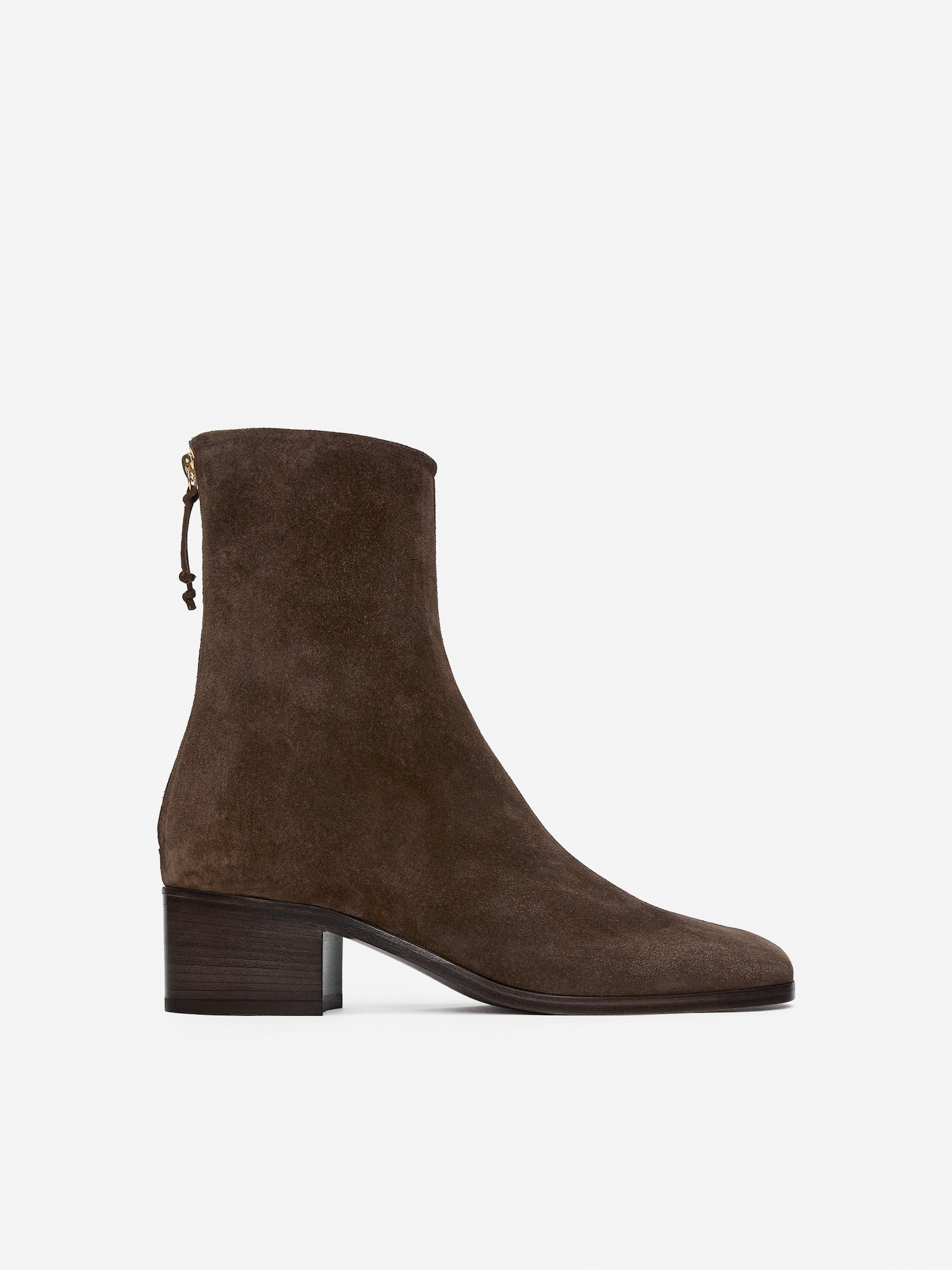 Suede Ankle Boots - Brown