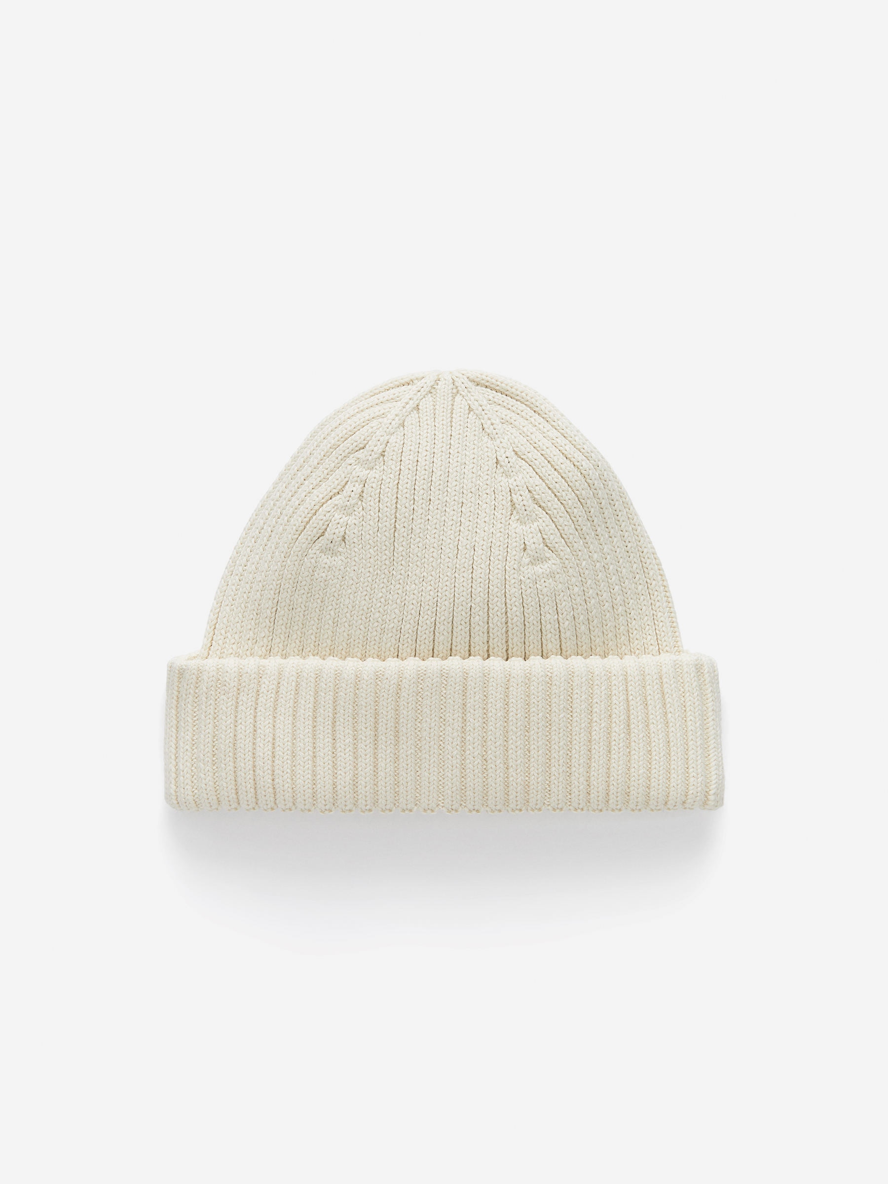 Ribbed Cotton Beanie-#EEEDE4-15899