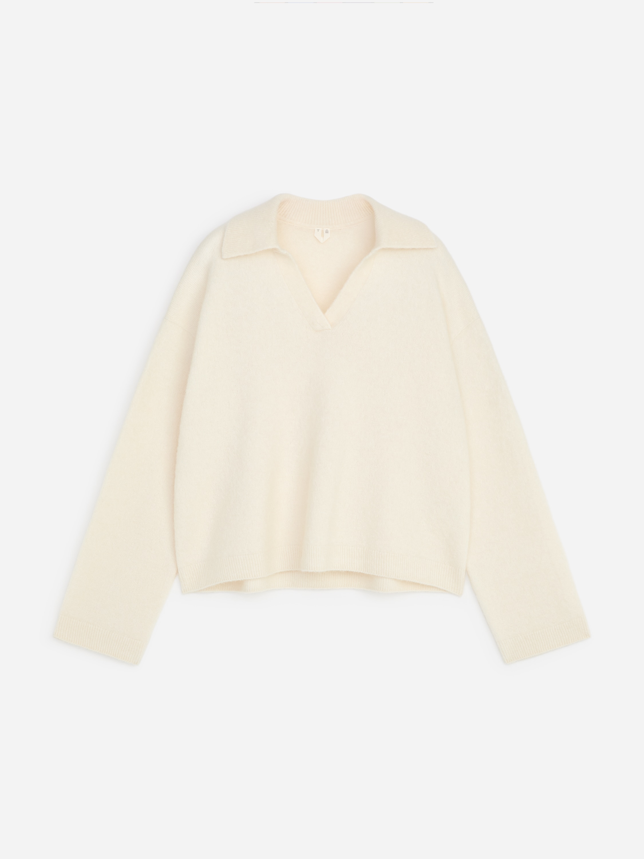 Pull en mélange de laine et d'alpaga - Blanc cassé/Gris chiné