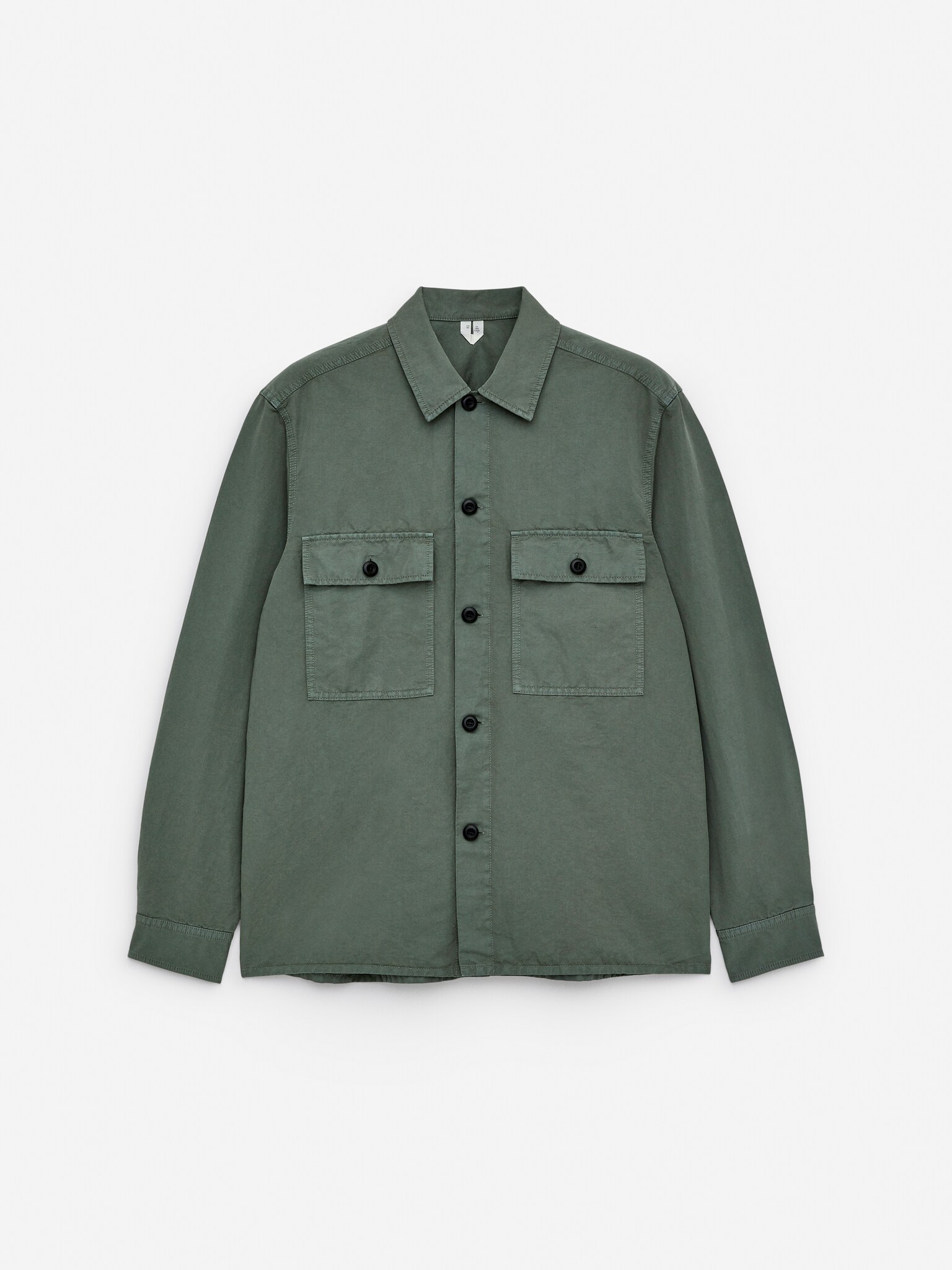 Sobrecamisa de lino y algodón - Verde empolvado/Azul empolvado