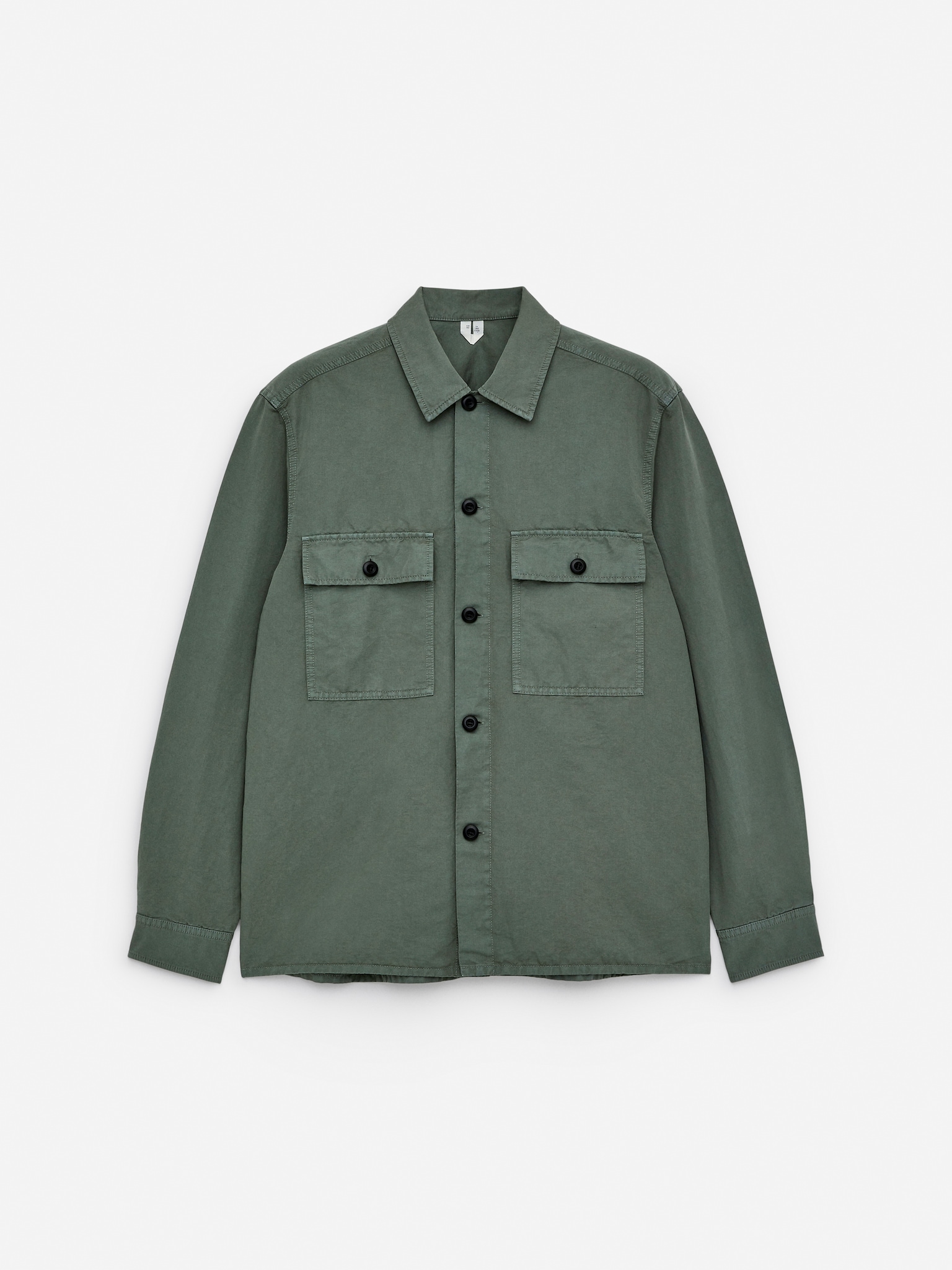Sobrecamisa de lino y algodón - Verde empolvado/Azul empolvado