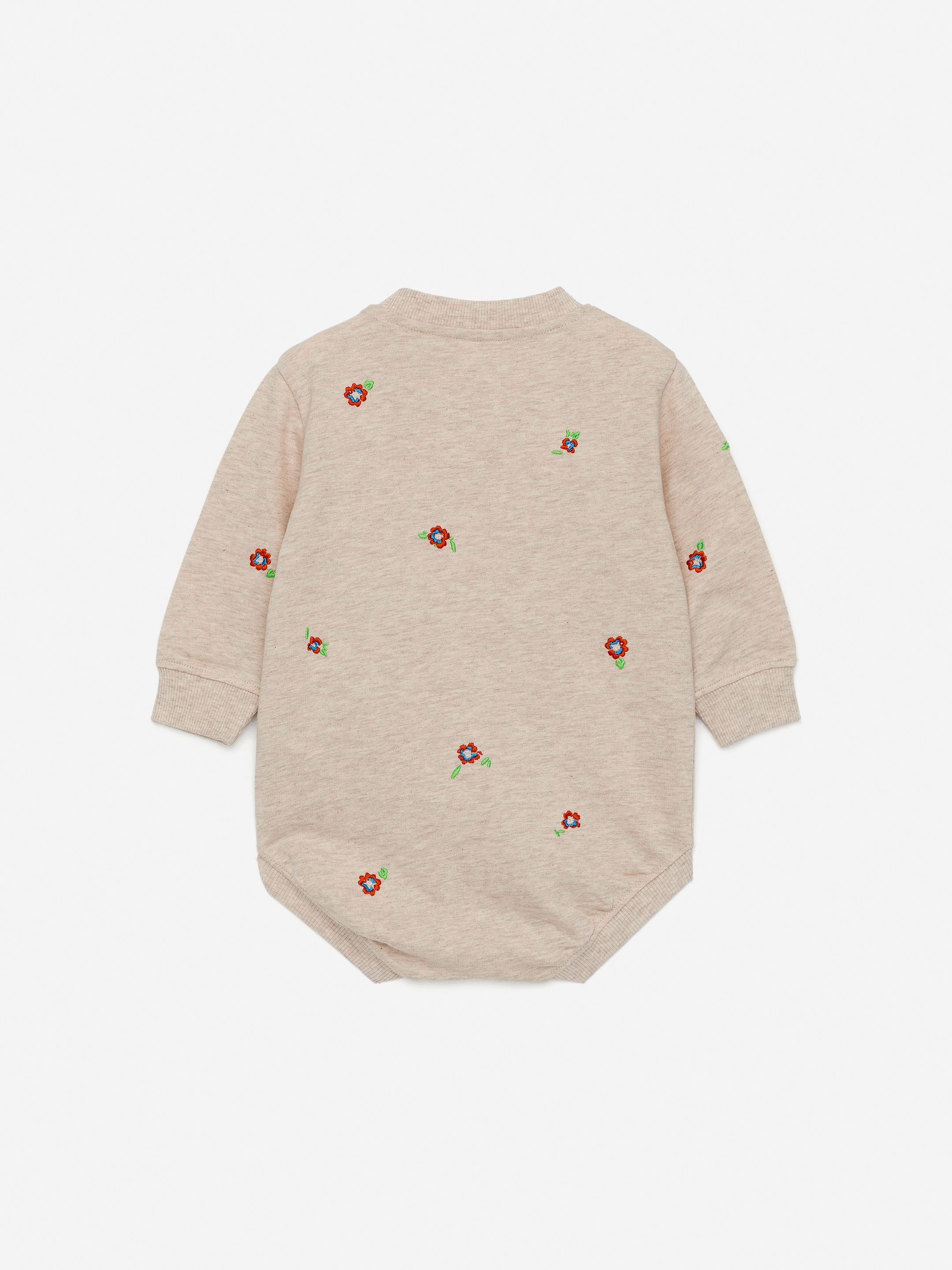 View larger image: Embroidered Sweatshirt Romper - Beige - Kids | H&M GB 2