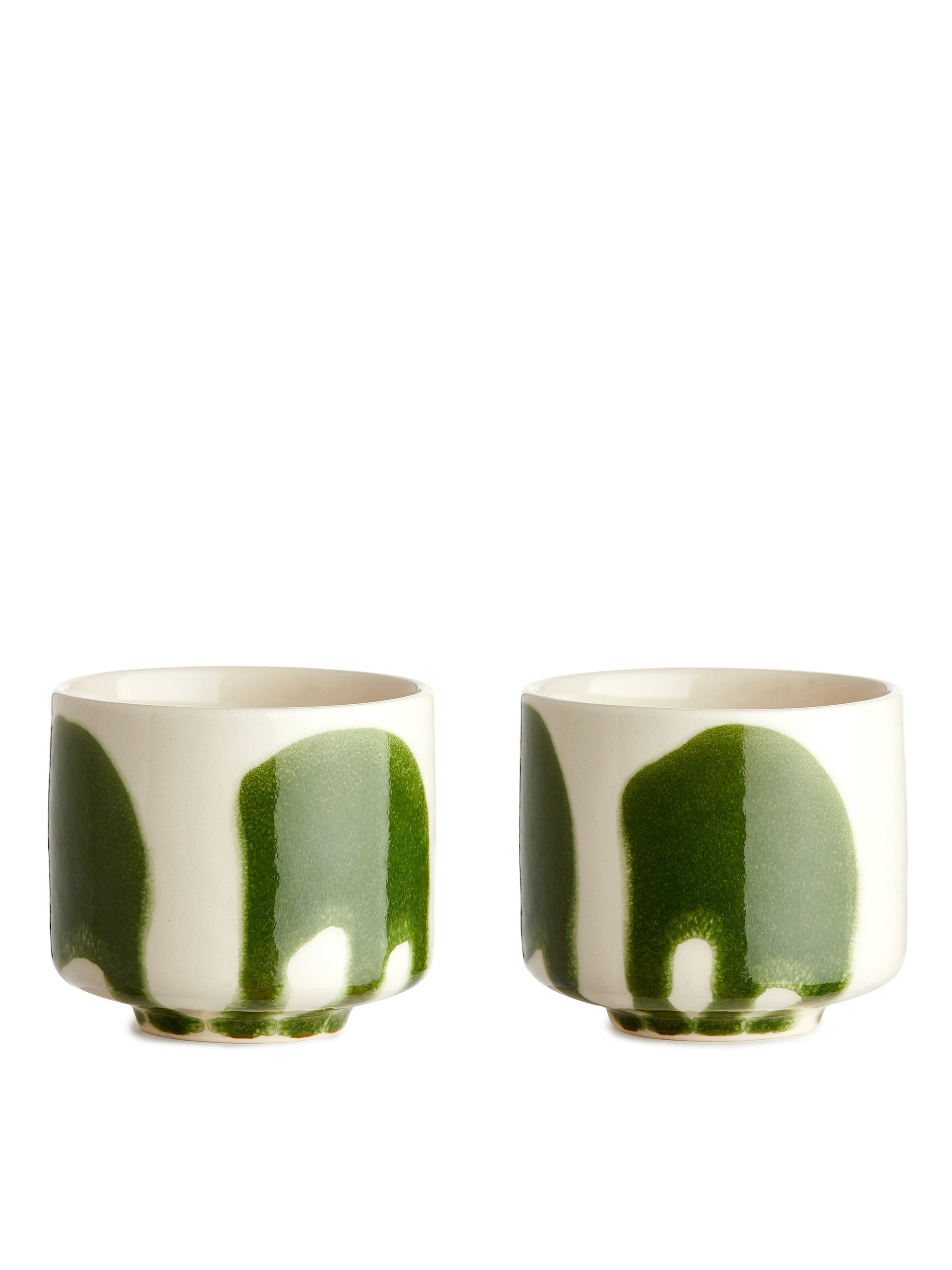 Zobacz większy obraz: Zestaw 2 kubeczków z kamionki - Biały/Zielony - HOME | H&M PL 1
