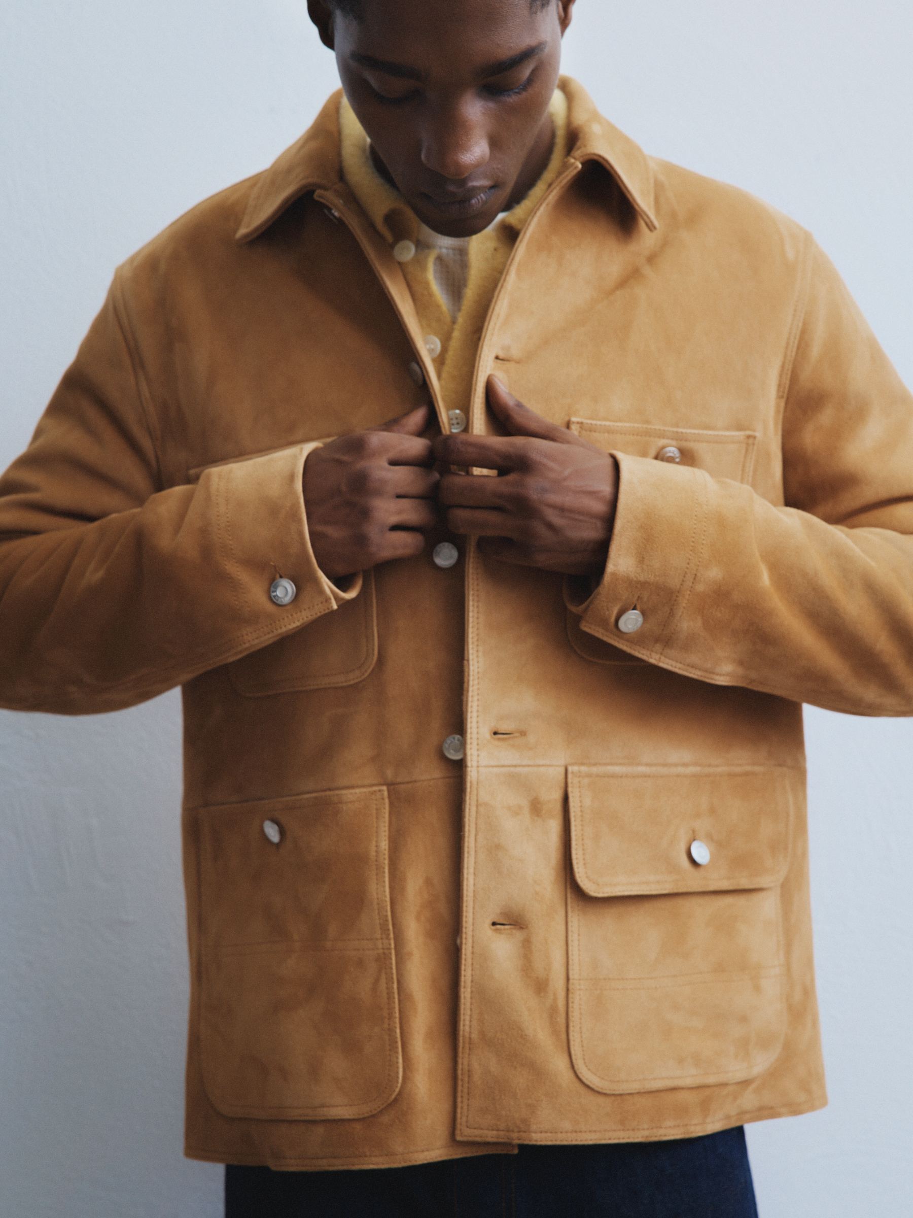 Suede Jacket - Beige - Relaxed fit - Men - StillMedia/Environmental - 1