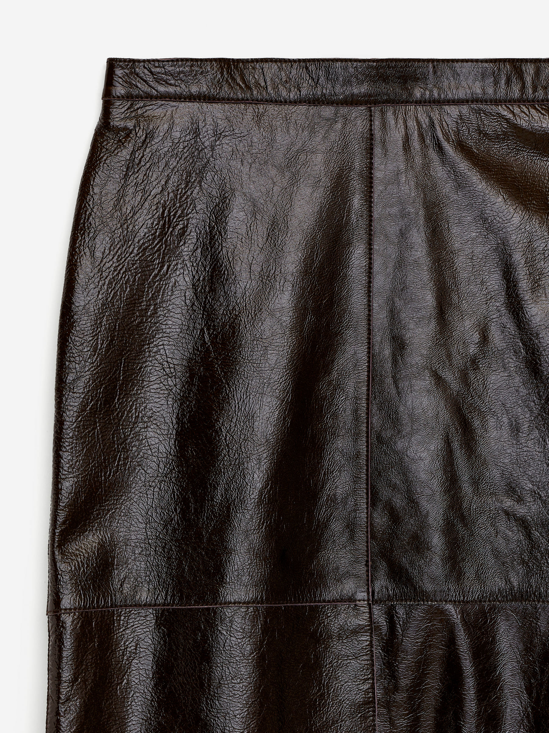 Naplak Leather Skirt - Brown - Slim fit - Women - StillMedia/DescriptiveStillLife - 2