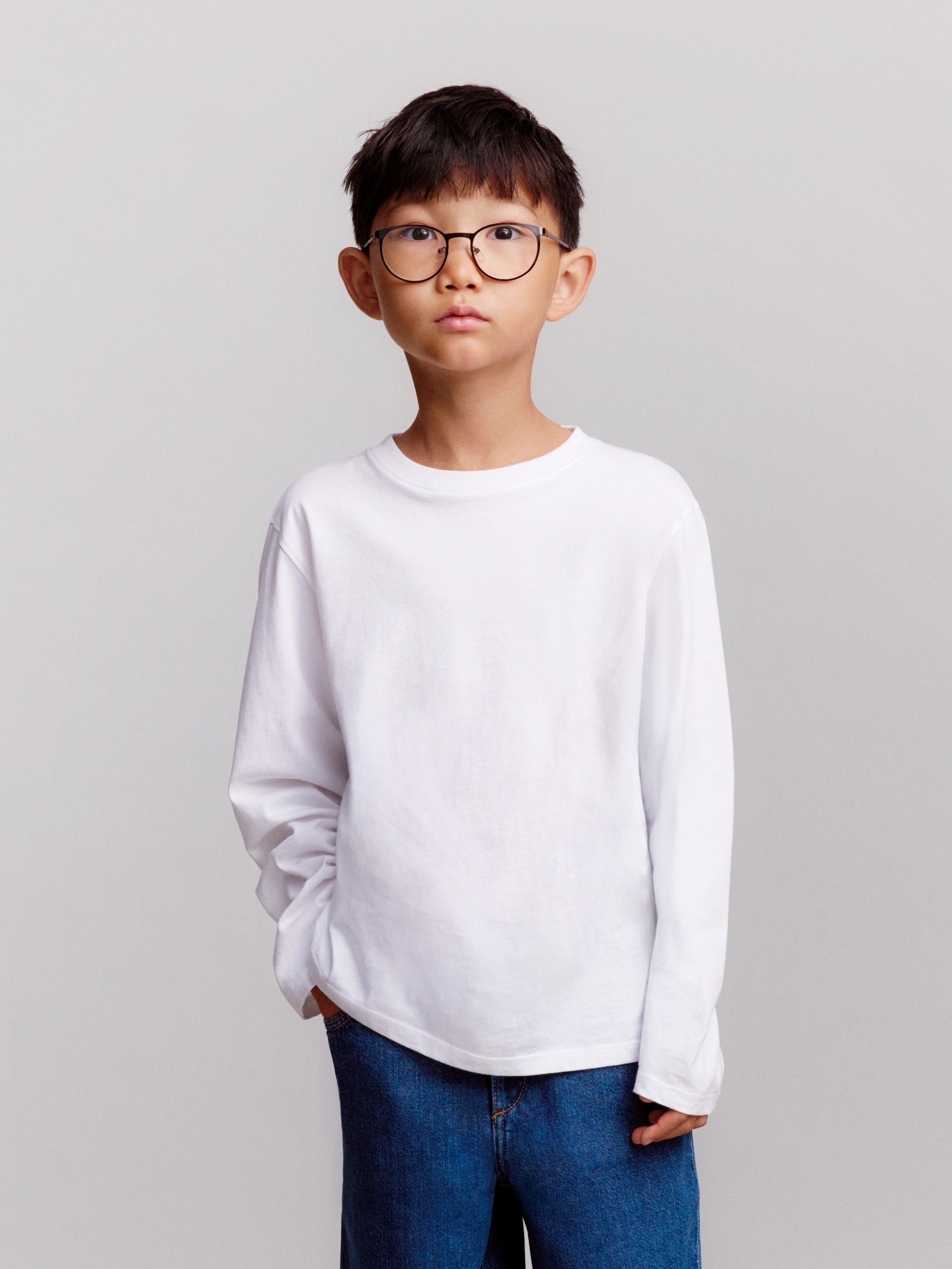 Pull-On Denim Trousers - Dark Blue - Relaxed fit - children - StillMedia/Environmental - 1