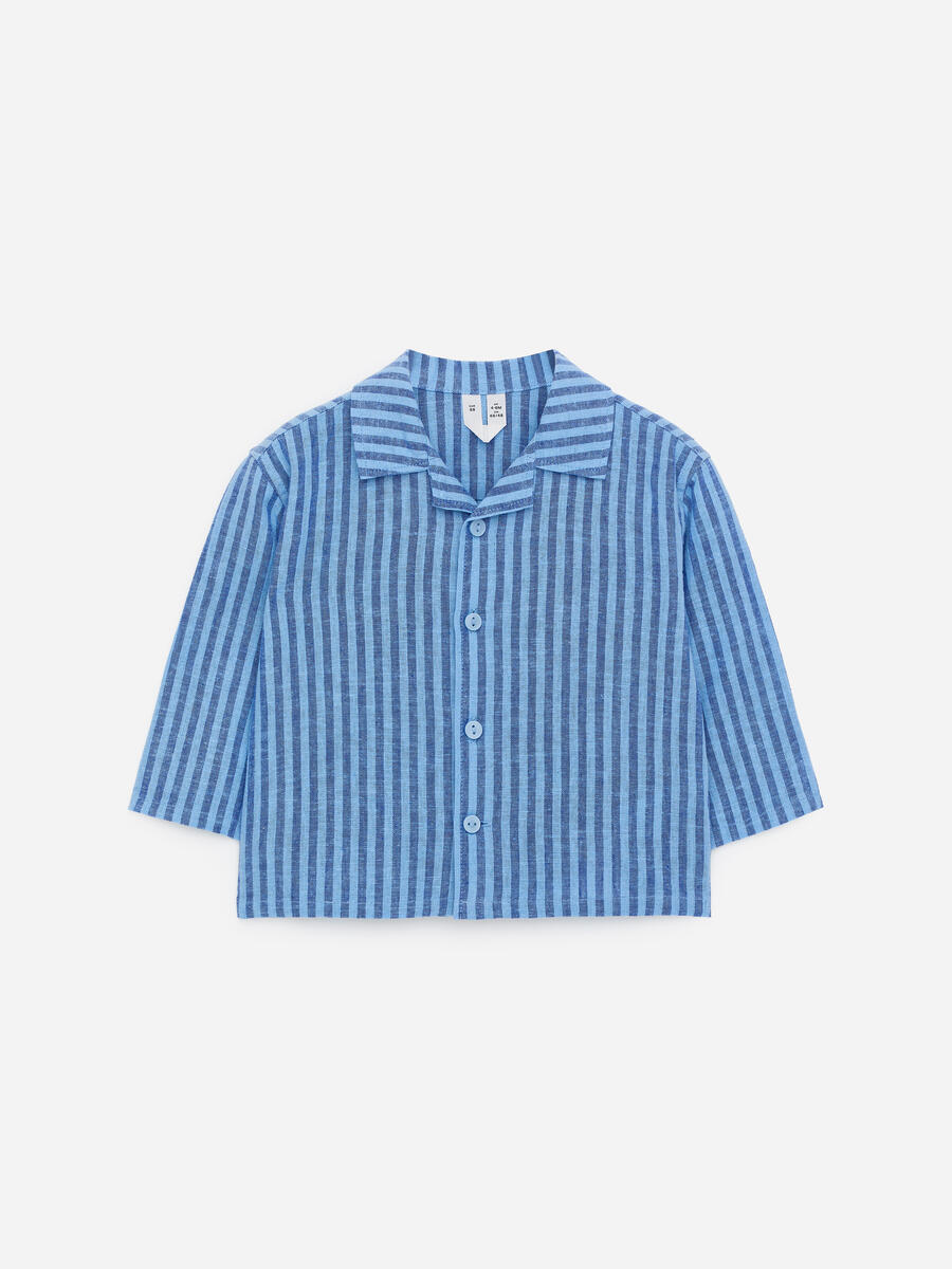 ARKET Kids   Linen Blend Shirt Blue,  size 86