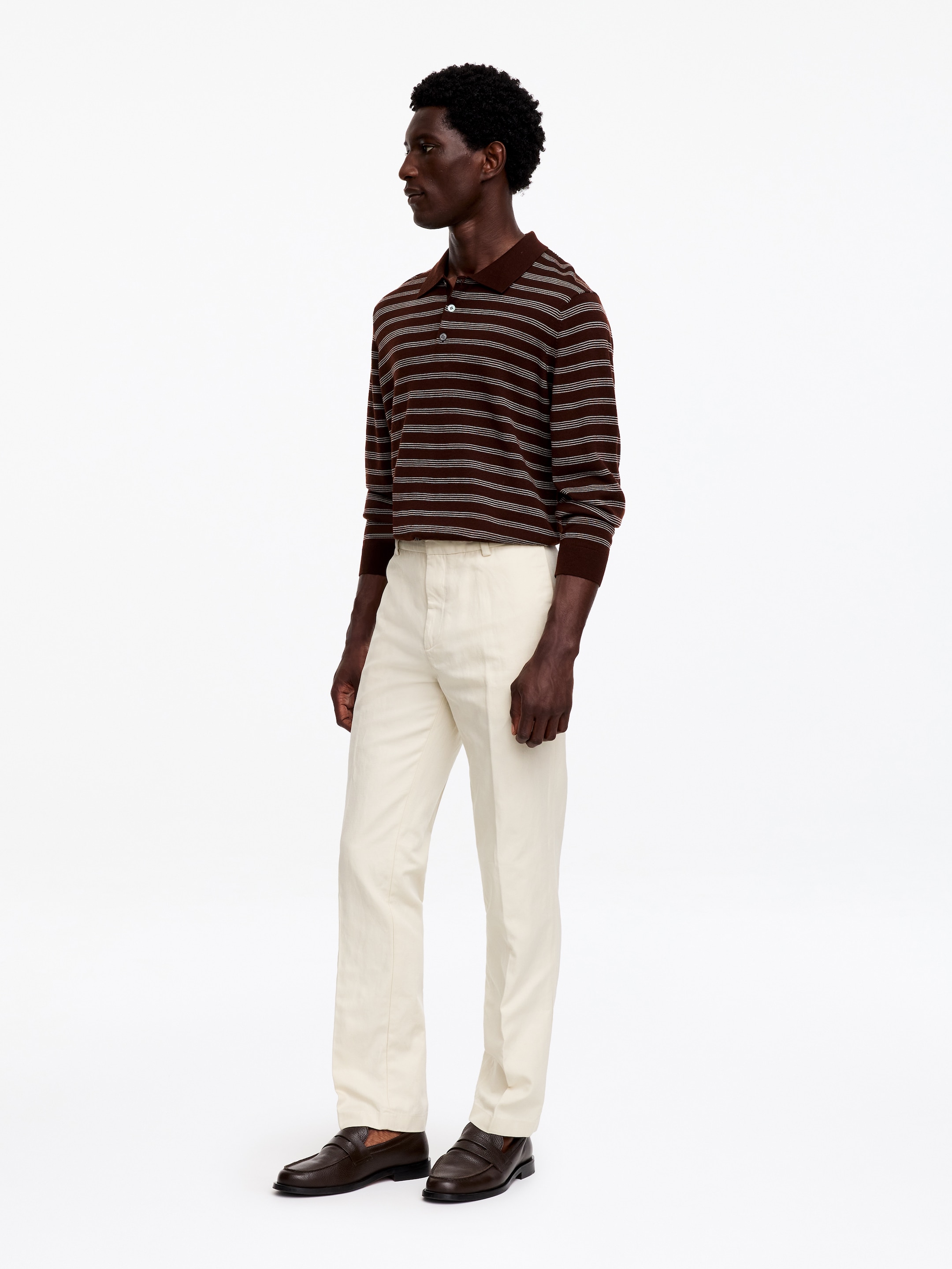 Regular Cotton Linen Slacks - Beige - Regular fit - Men - StillMedia/Lookbook - 5