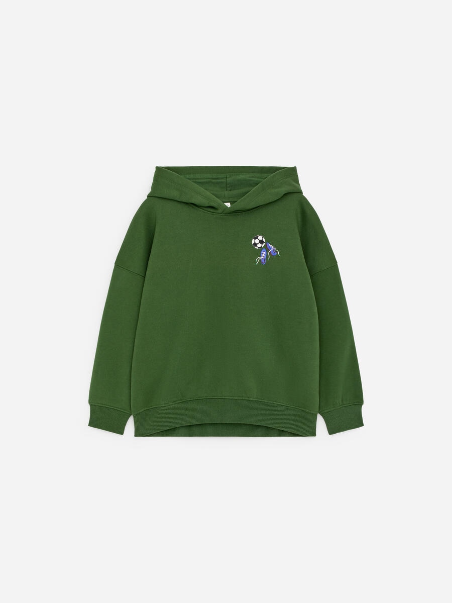 ARKET Boys  Heavyweight Hooded Sweatshirt Green,  size 122/128