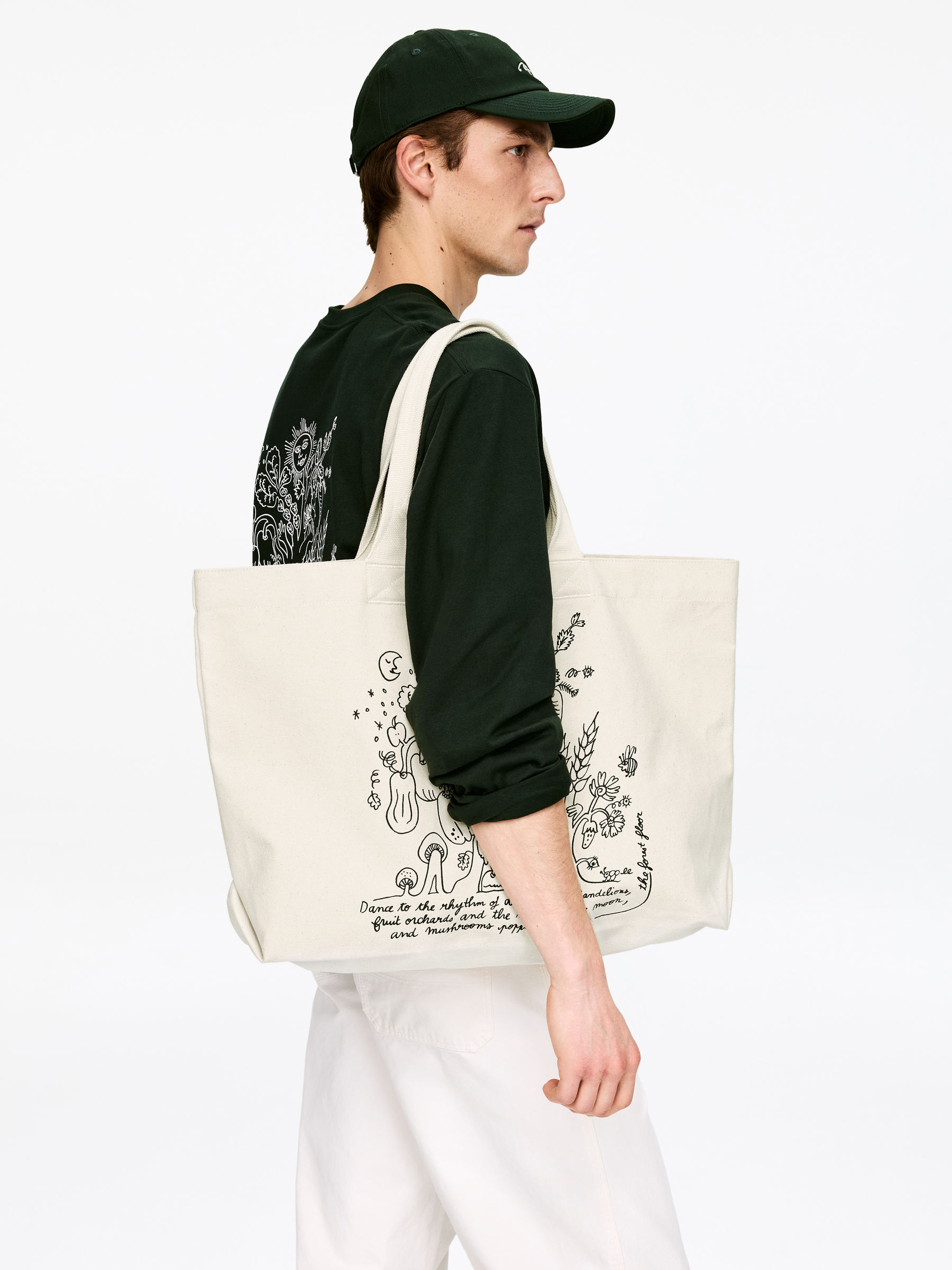 ARKET CAFÉ Canvas Tote-#EDEEE6-16127