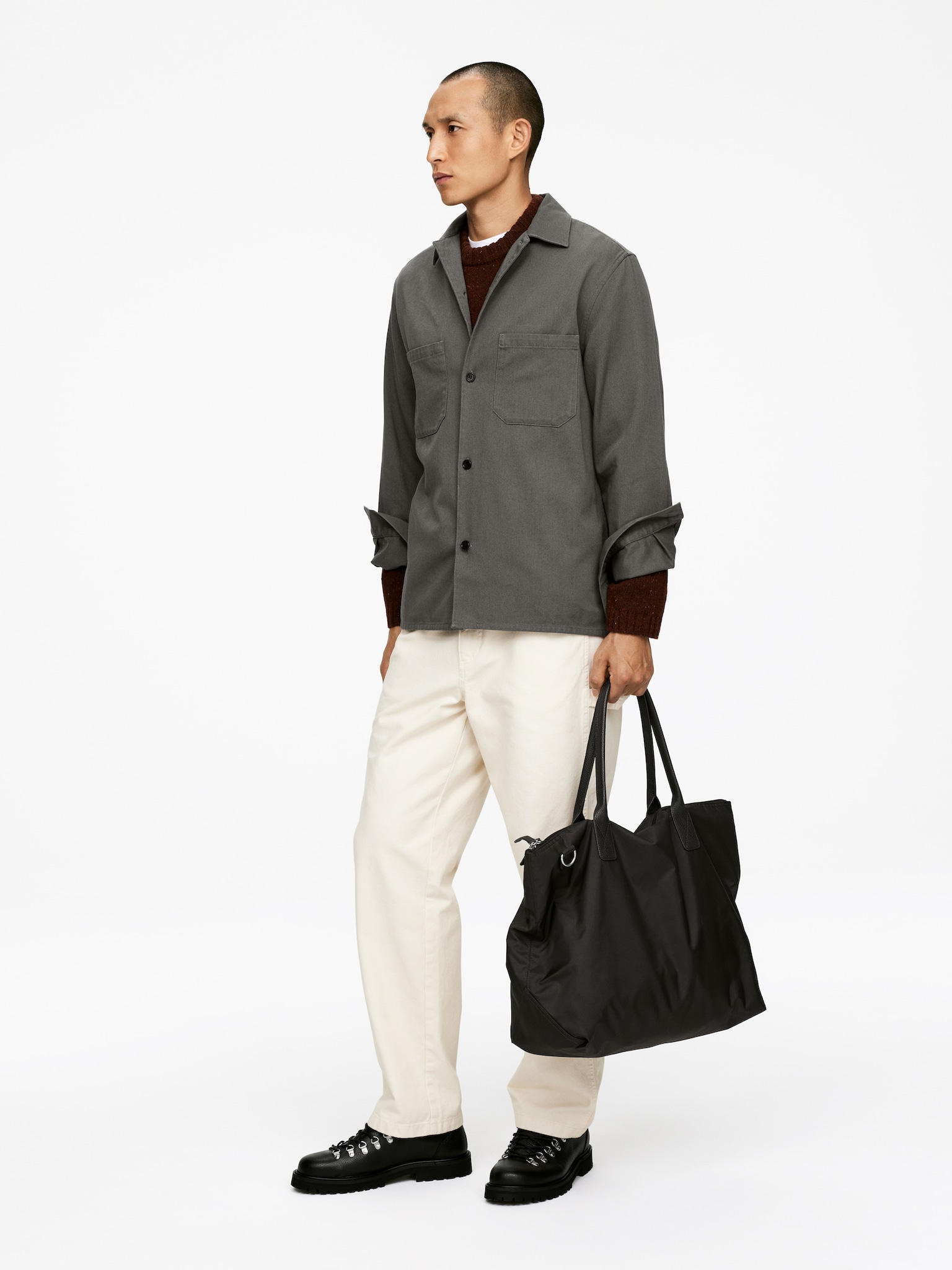 Surchemise en sergé de coton - gris/Bleu foncé/Noir/Pierre - 6