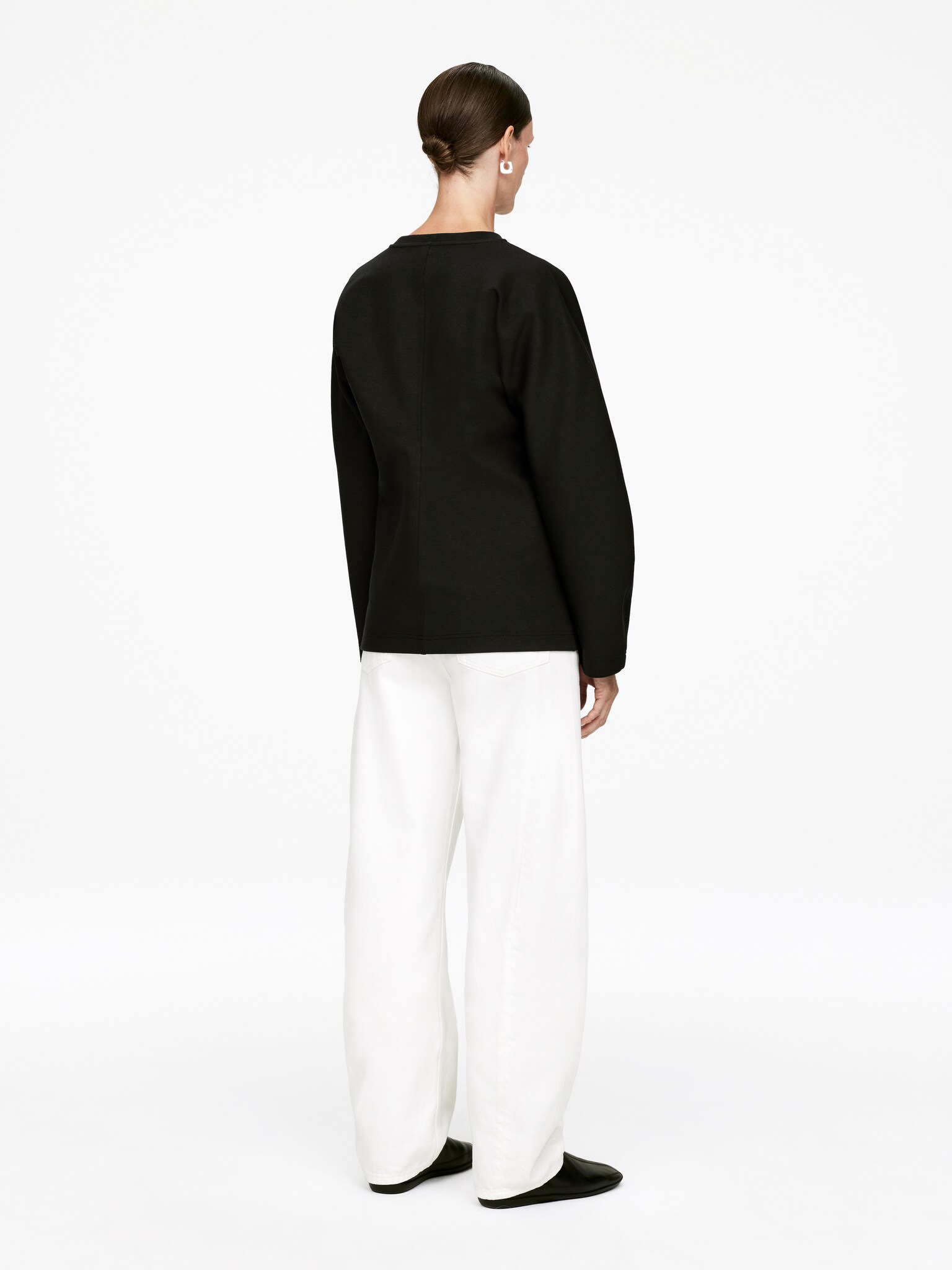 Sweatshirt met vleermuismouwen - Zwart - 5