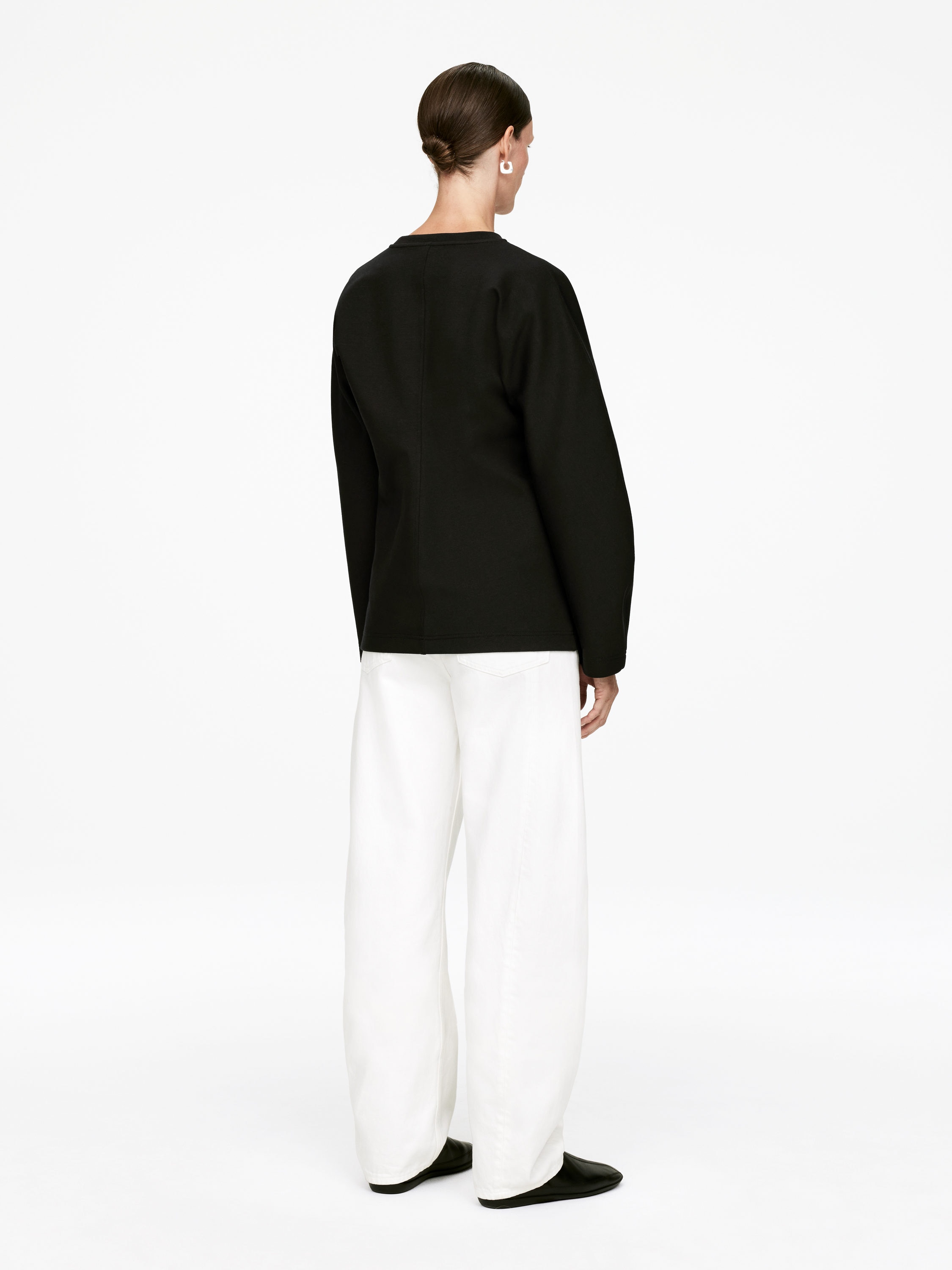 Batwing-Sleeve Sweatshirt - Black - Regular fit - Women - StillMedia/Lookbook - 5