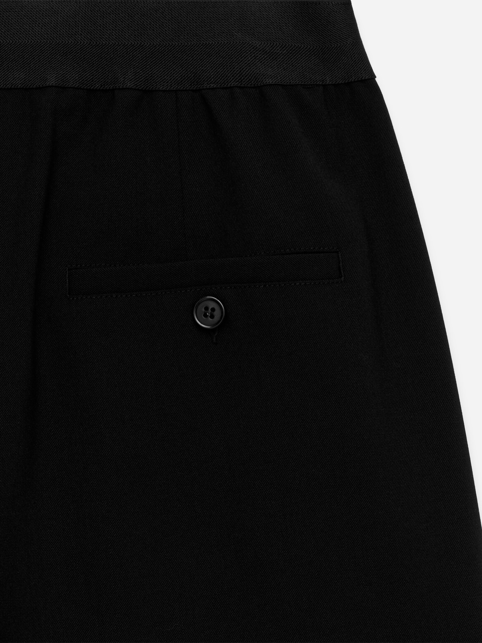Pantalon en sergé à taille élastique - Noir - 6