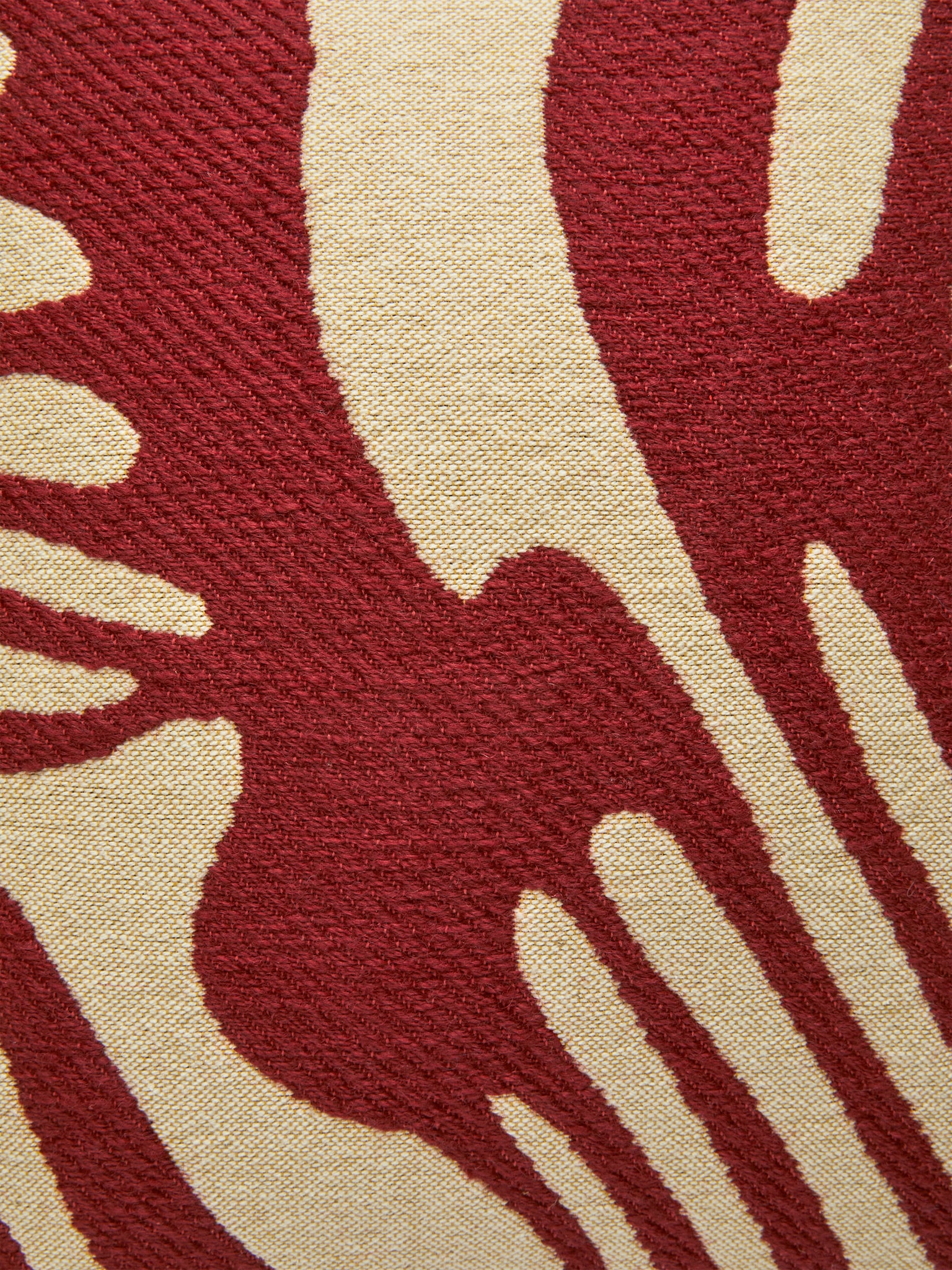 Kopfkissenbezug aus Baumwolle und Wolle 50 x 50 cm - Rot/Beige/Weiß/Blau - 3