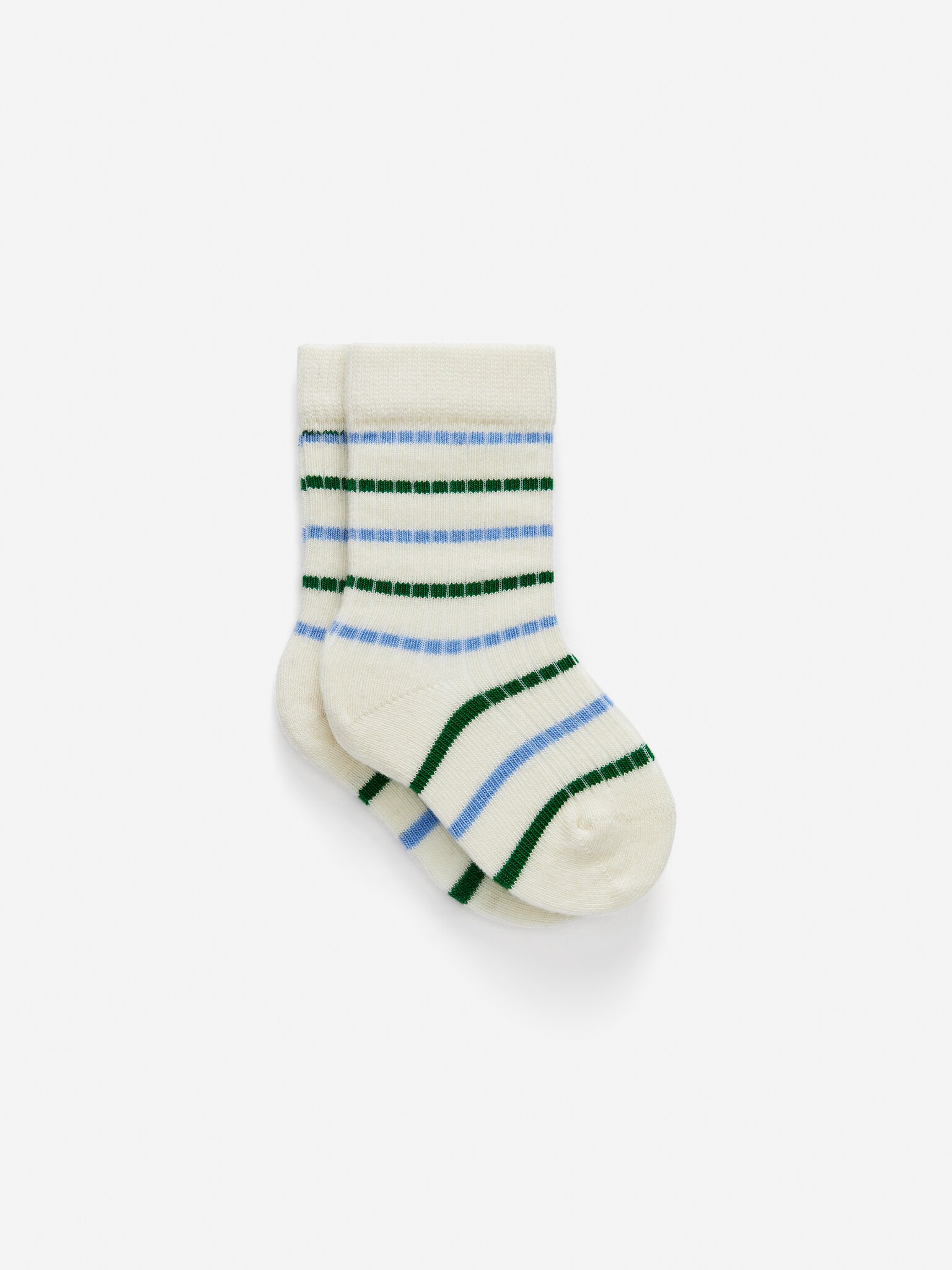 Chaussettes en maille côtelée, 5 paires - Vert/Bleu/Mauve/Rouge/Mauve/Rouge/Beige/Bleu/Vert/Bleu/Blanc cassé - 4