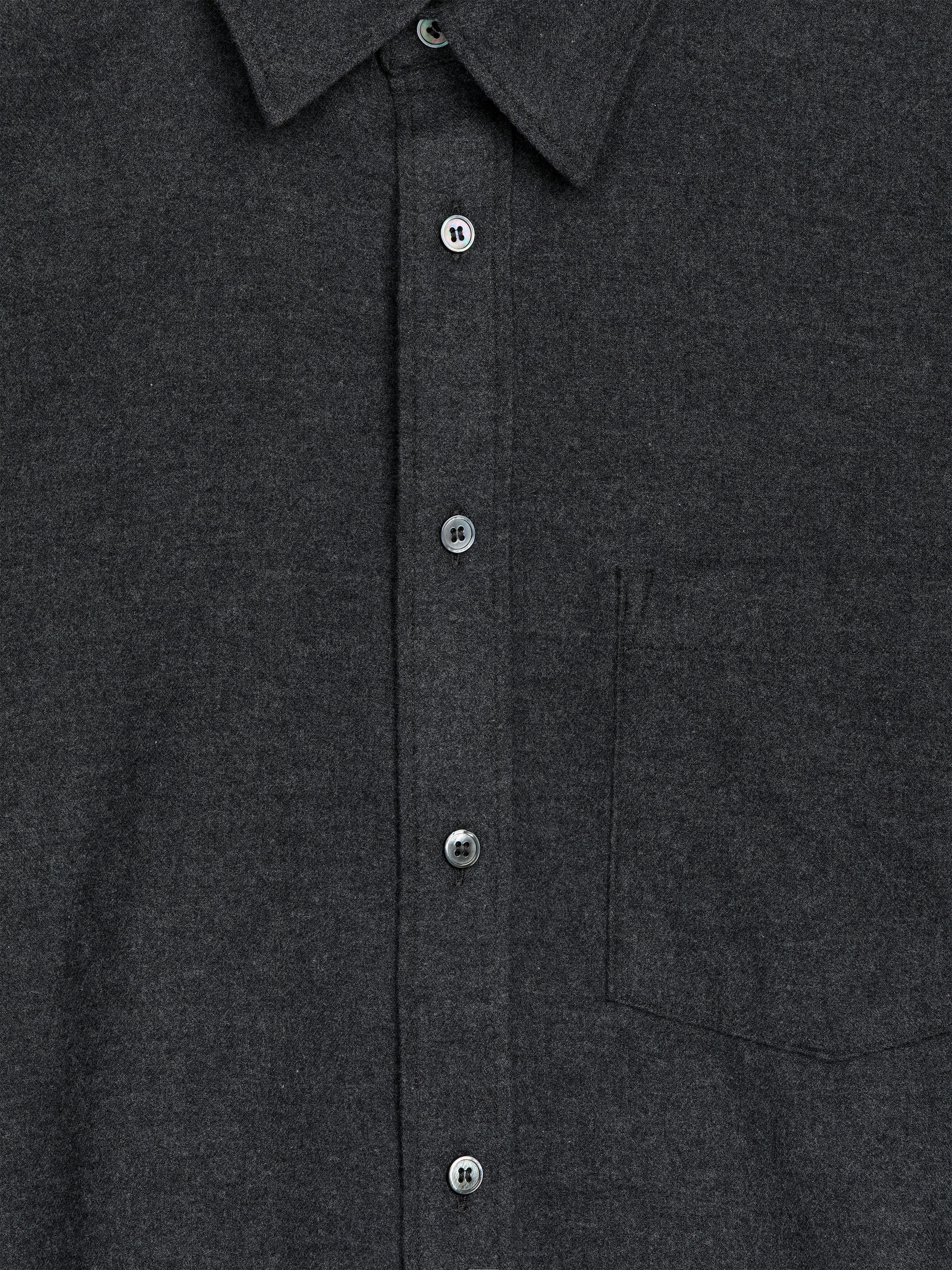 Relaxed Flannel Shirt - Dark Grey Melange - Relaxed fit - Men - StillMedia/DescriptiveDetail - 1