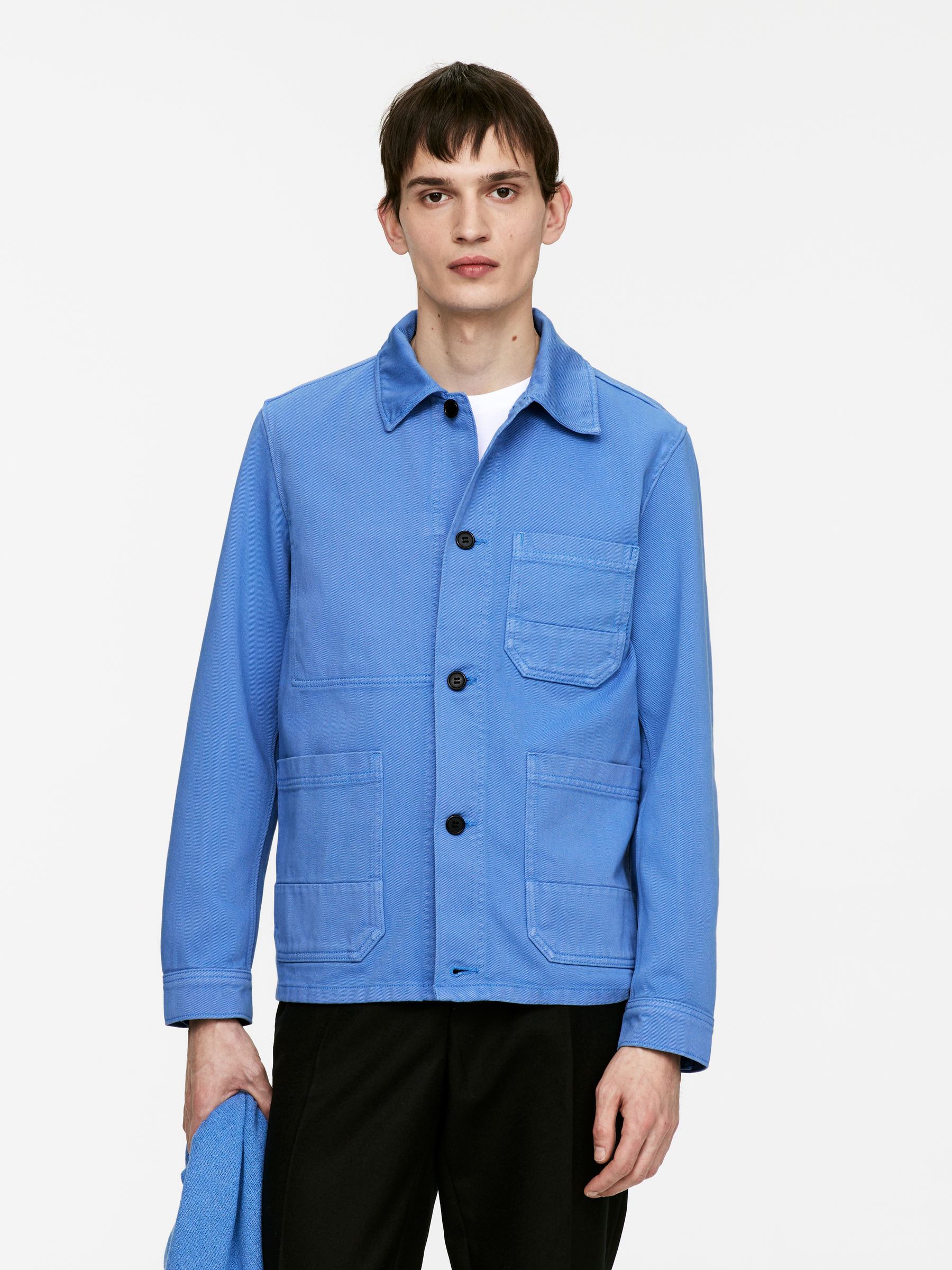 Overdyed Twill Overshirt - Blue - Regular fit - Men - StillMedia/Lookbook - 4