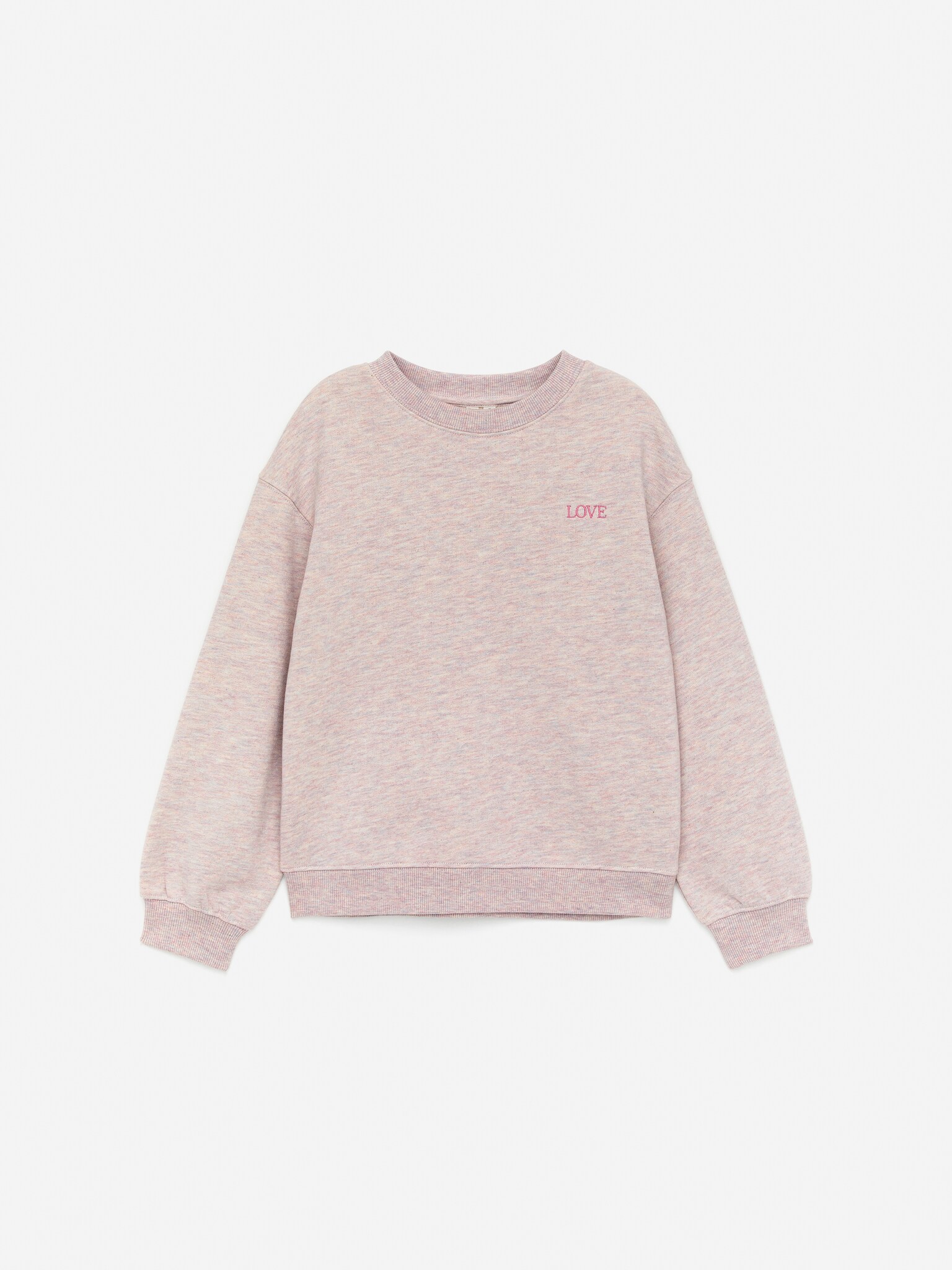 Sudadera bordada - Rosa jaspeado