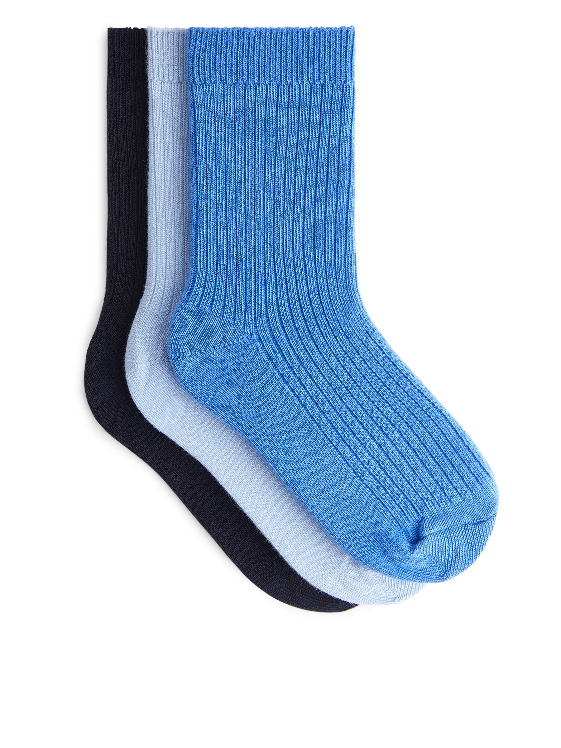 Rippstricksocken, 3 Paare - blau/hellblau/schwarz - Regular Fit - Kinder - StillMedia/DescriptiveStillLife - 1