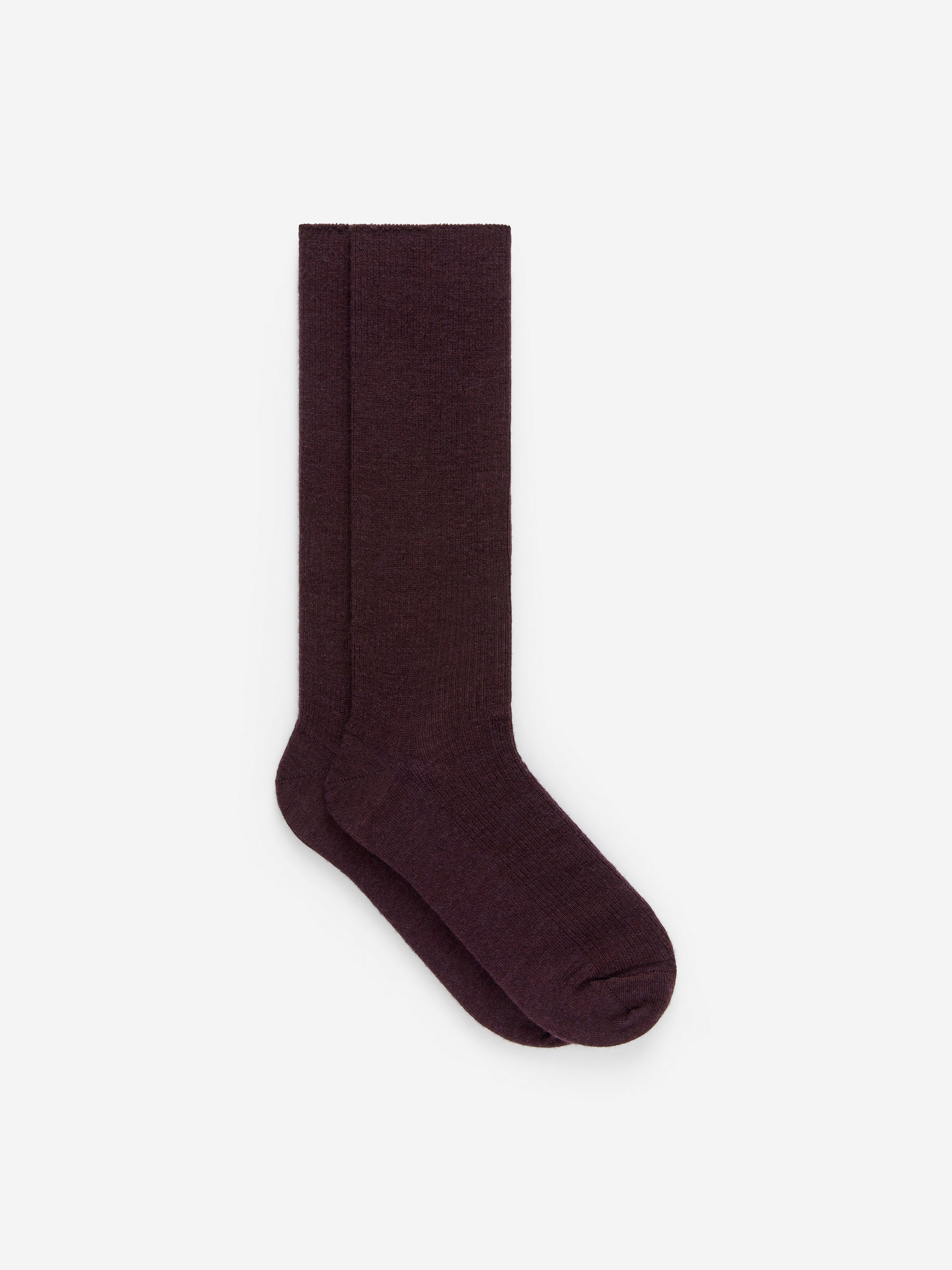Wool-Blend Rib Socks-#330F1A-16966