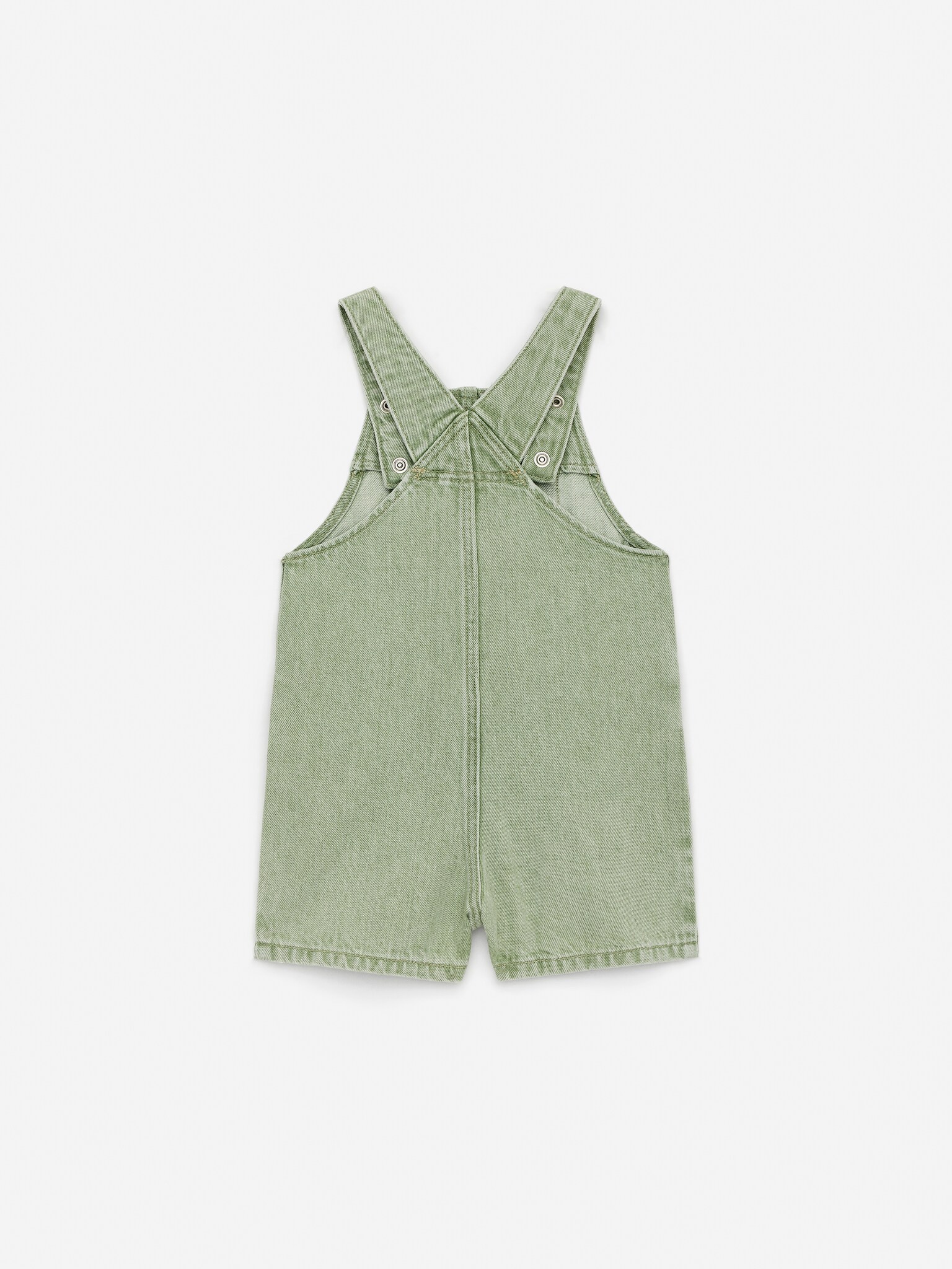 Salopette courte en coton - Vert délavé - 2