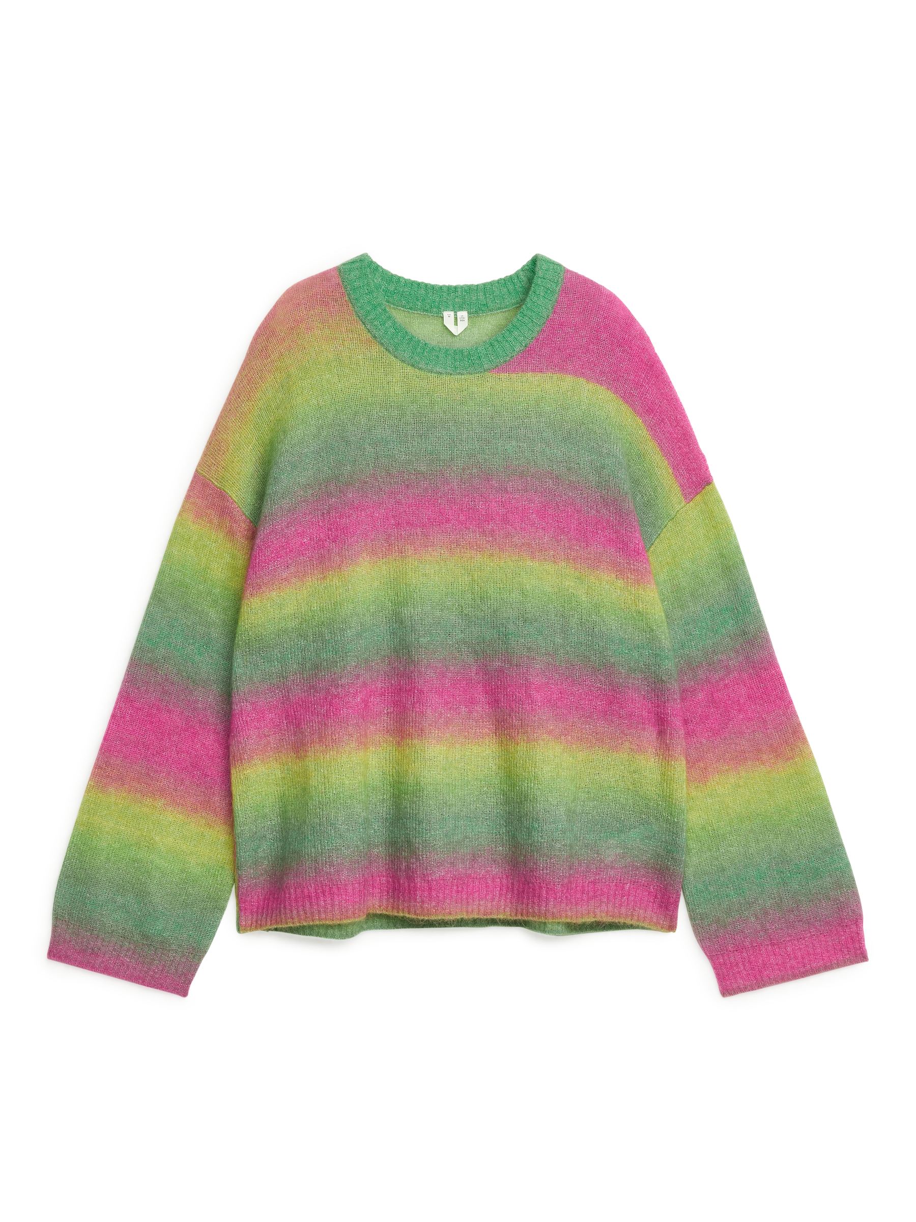 Maglione in misto mohair a righe - Verde/Giallo/Fucsia - Relaxed fit - Women - StillMedia/DescriptiveStillLife - 1