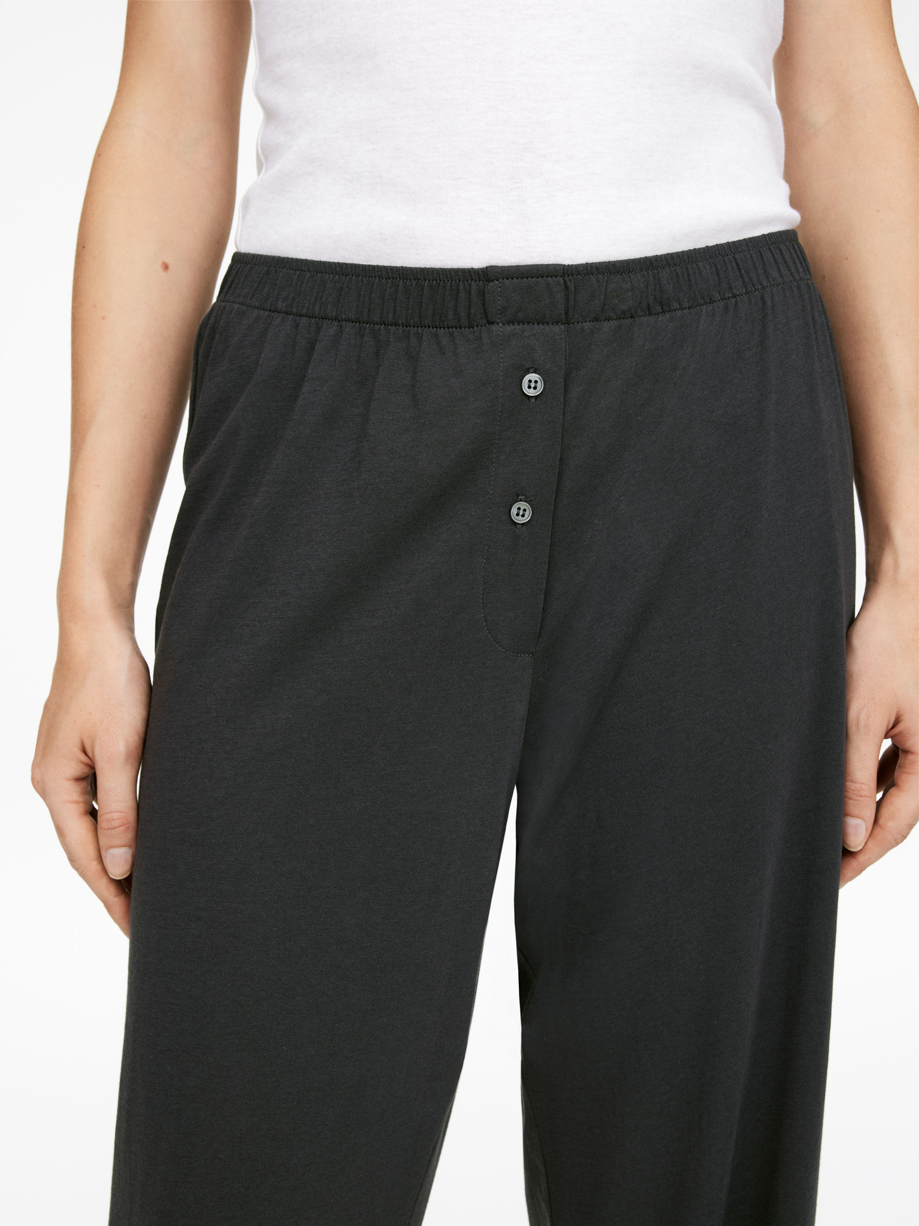 Drapey Cotton-Blend Trousers - Dark Grey - Relaxed fit - Women - StillMedia/Lookbook - 5