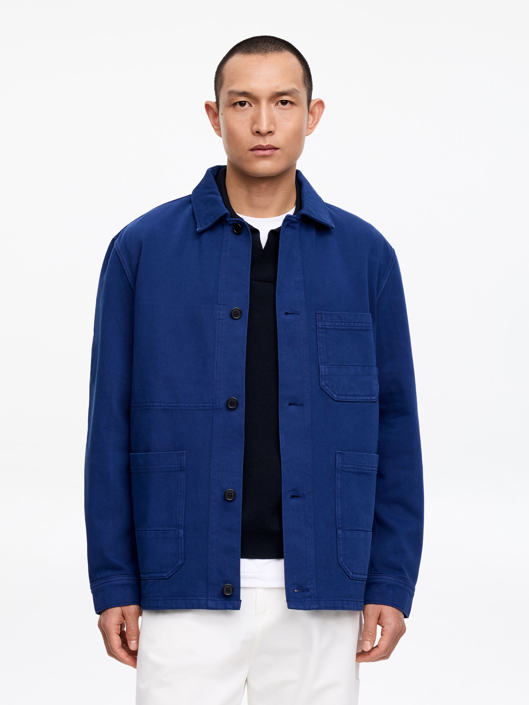 Overshirt in twill sottoposta a sovratintura-#21305A-16175