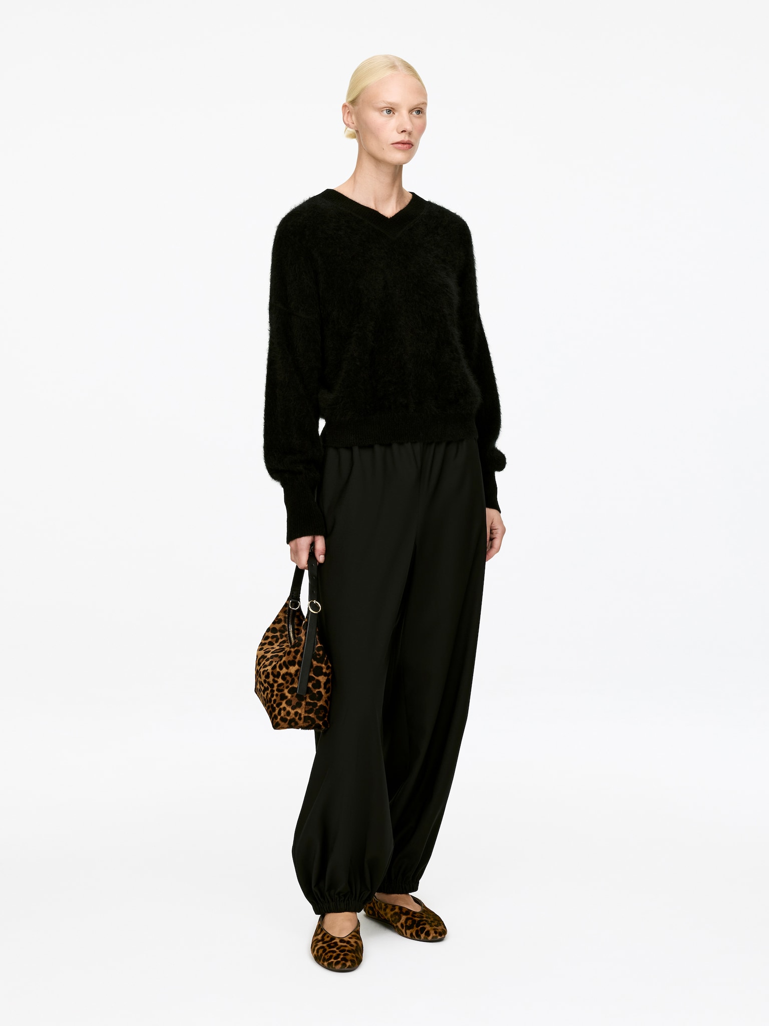 Leather Ballerinas - Black