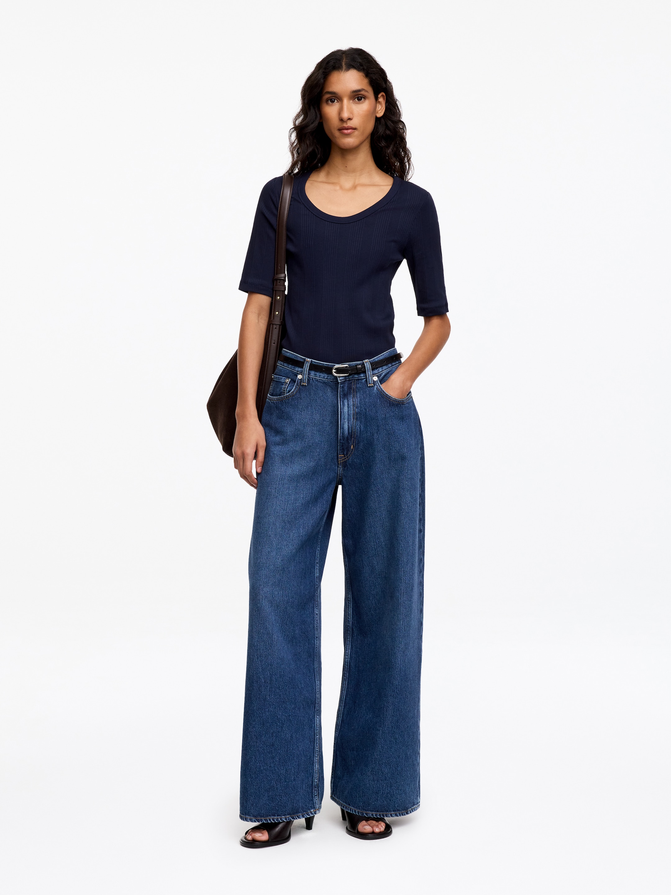 CEDAR Oversized Wide Jeans-Blue-19350