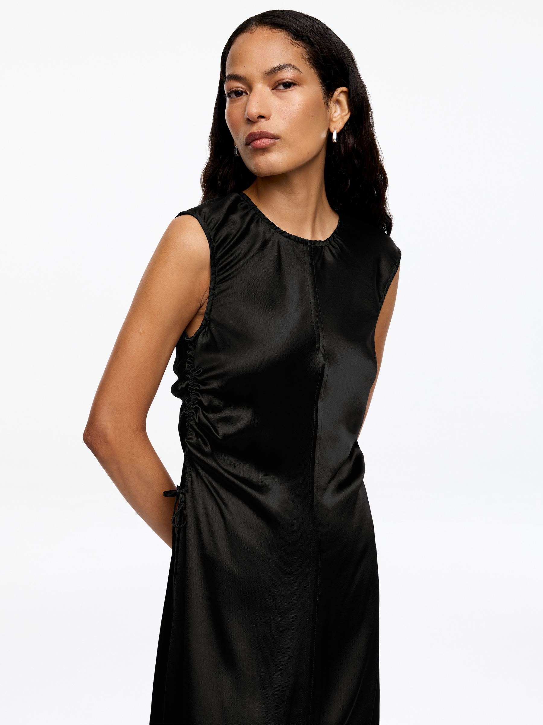 Satin Dress - Black - Slim fit - Women - StillMedia/Lookbook - 5