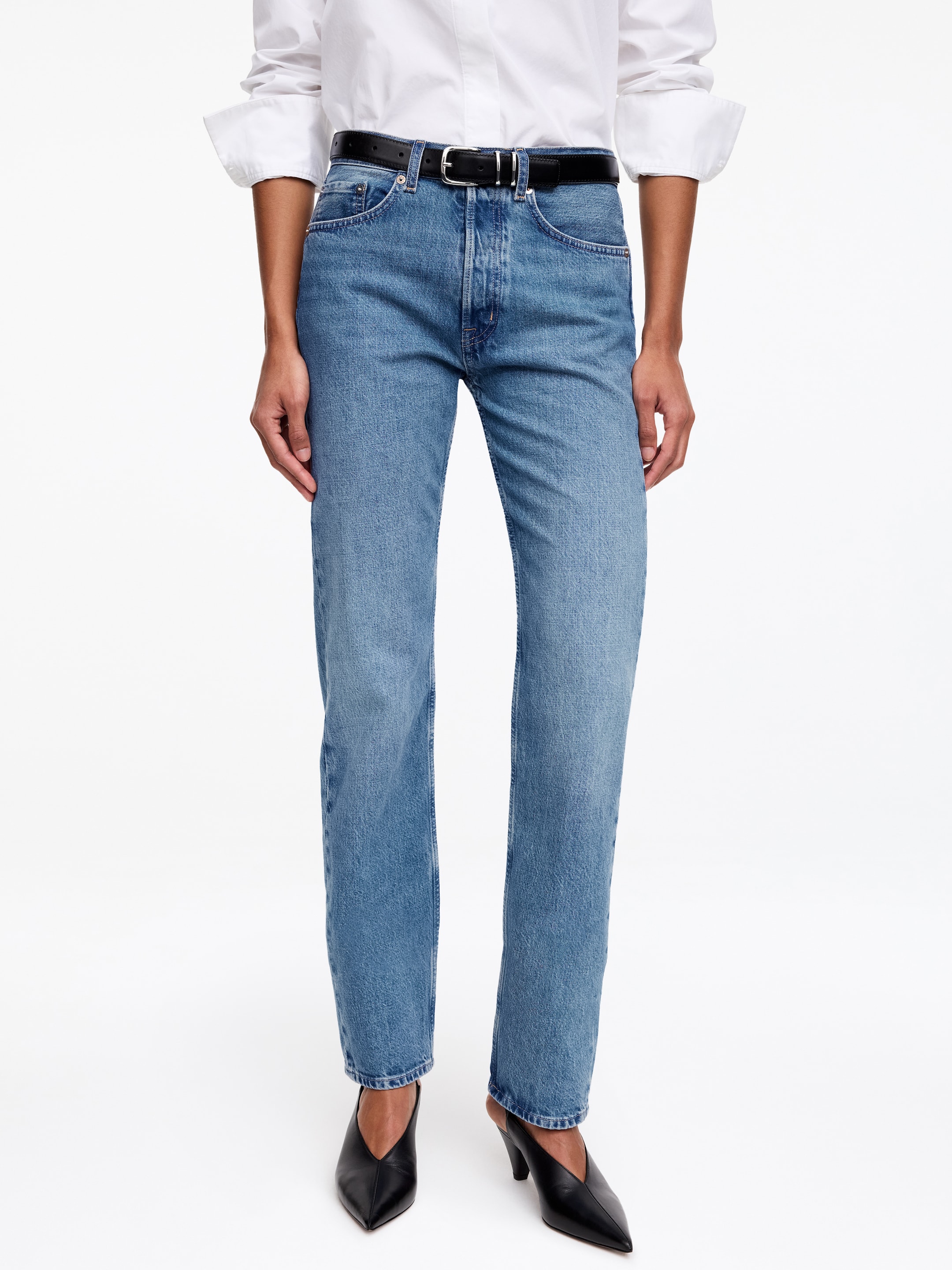 SNOW Straight Jeans - Mid Blue - Slim fit - Women - StillMedia/Lookbook - 4