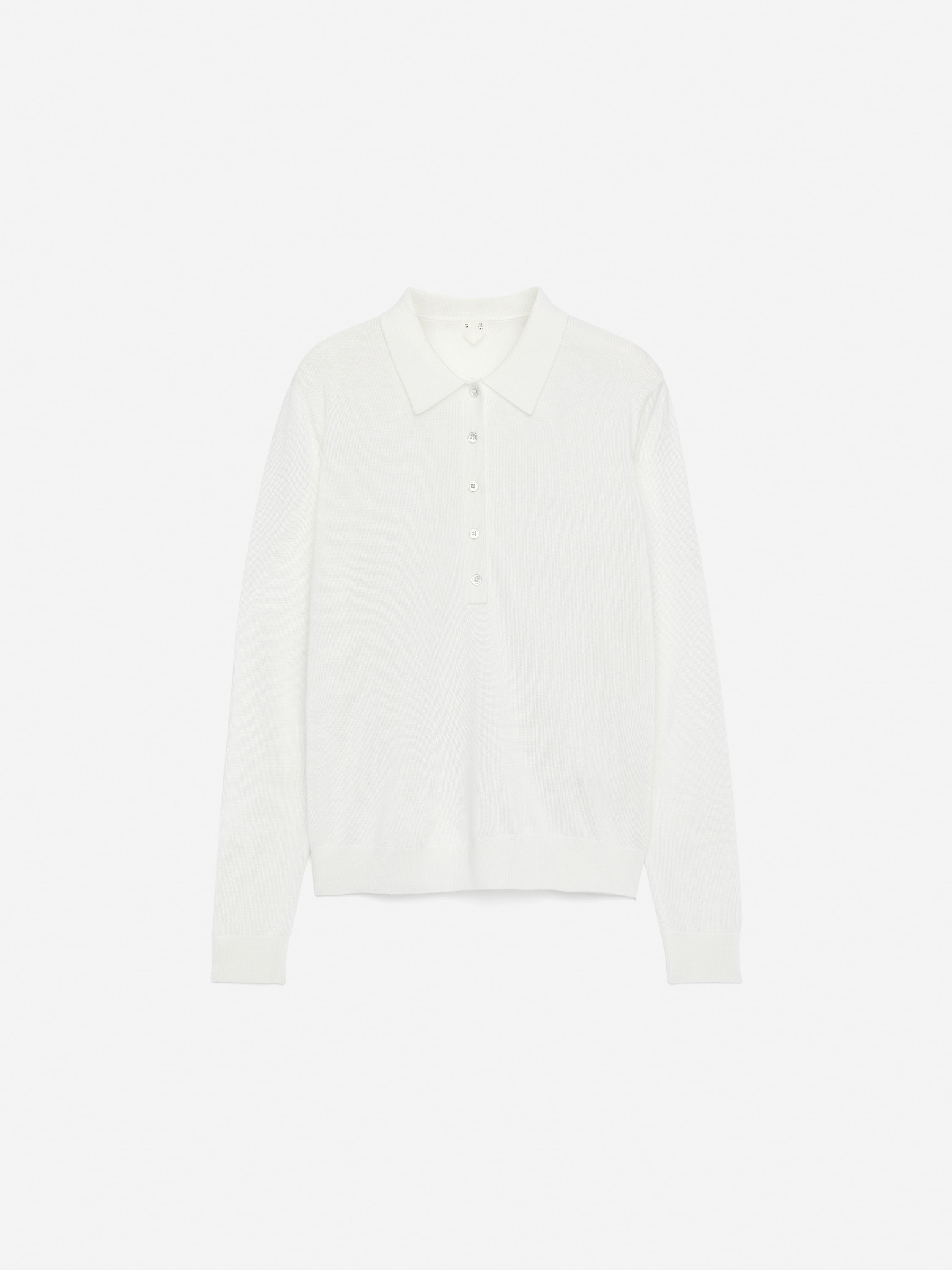 Knitted Polo Shirt - White/Light Blue