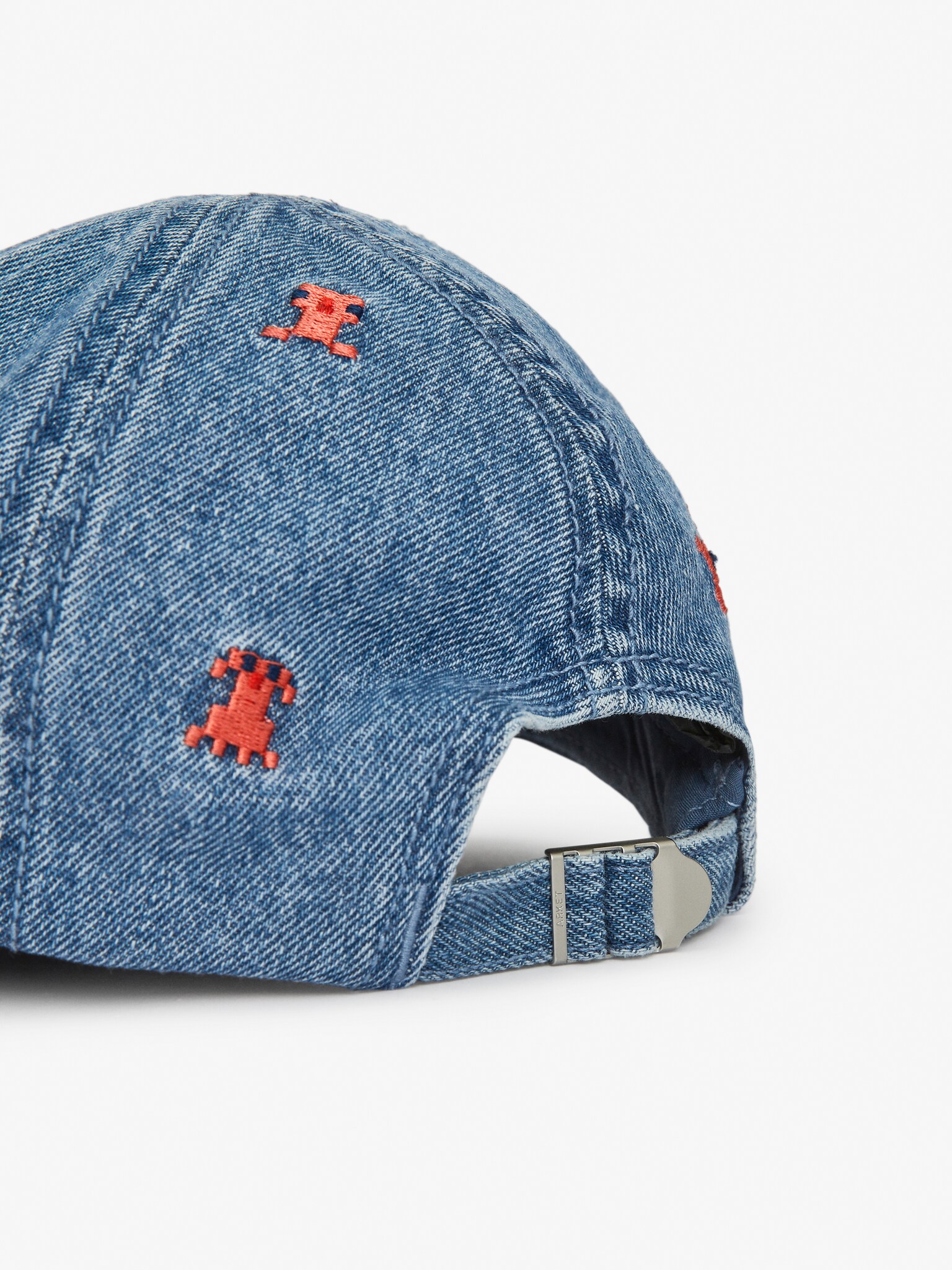 Casquette en jean brodée - Bleu/Bleu - 3