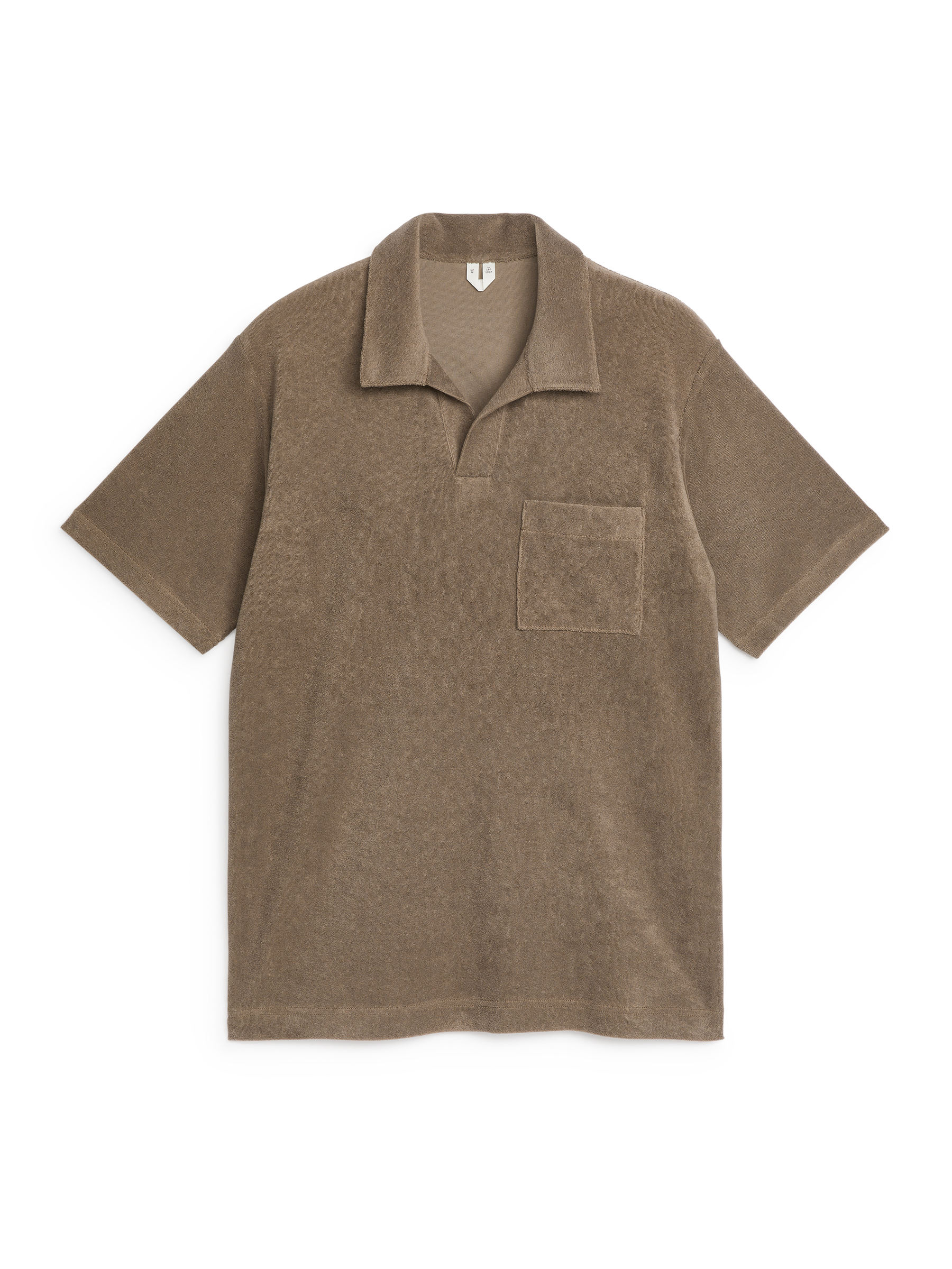 Poloshirt aus Baumwollfrottee-Beige-1965