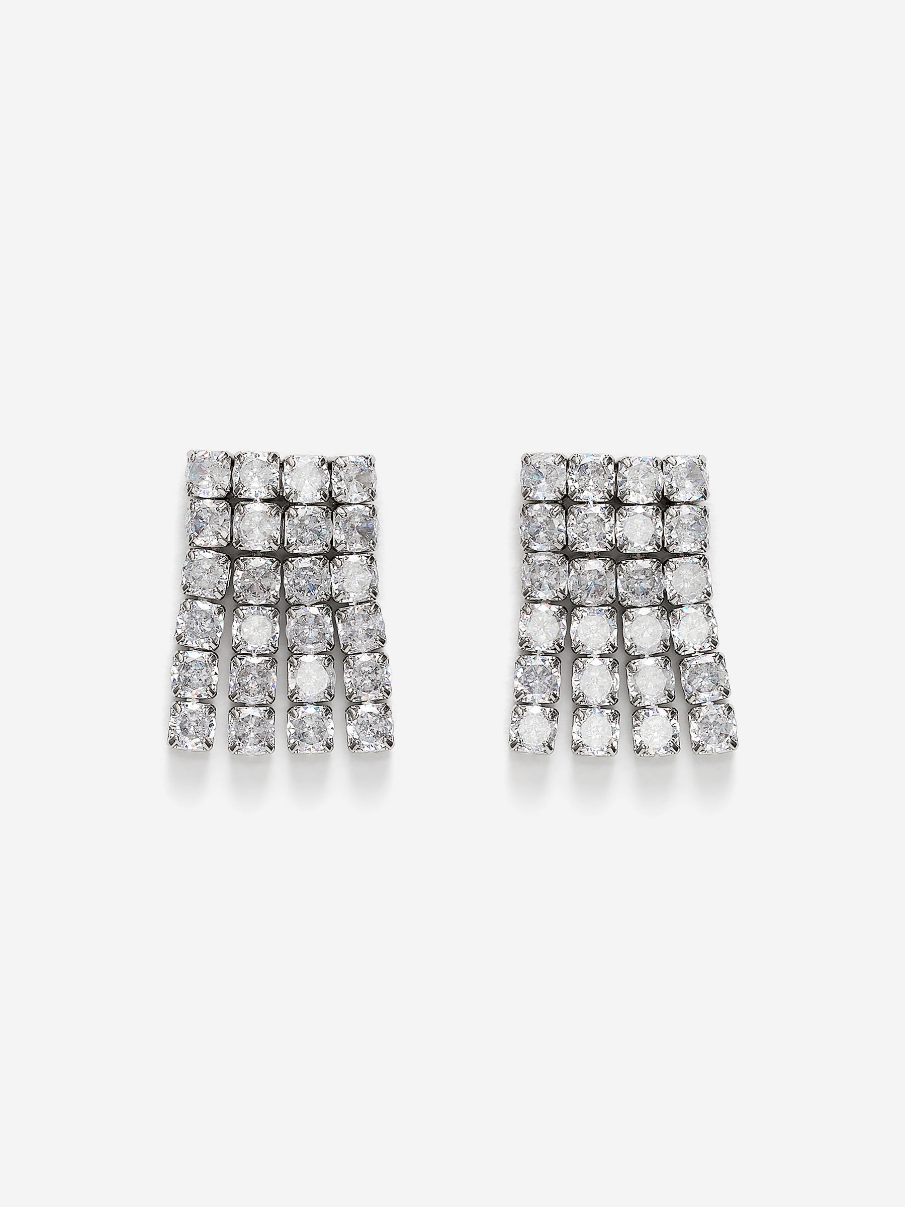 Rhinestone Earrings-#DFDEDE-16959