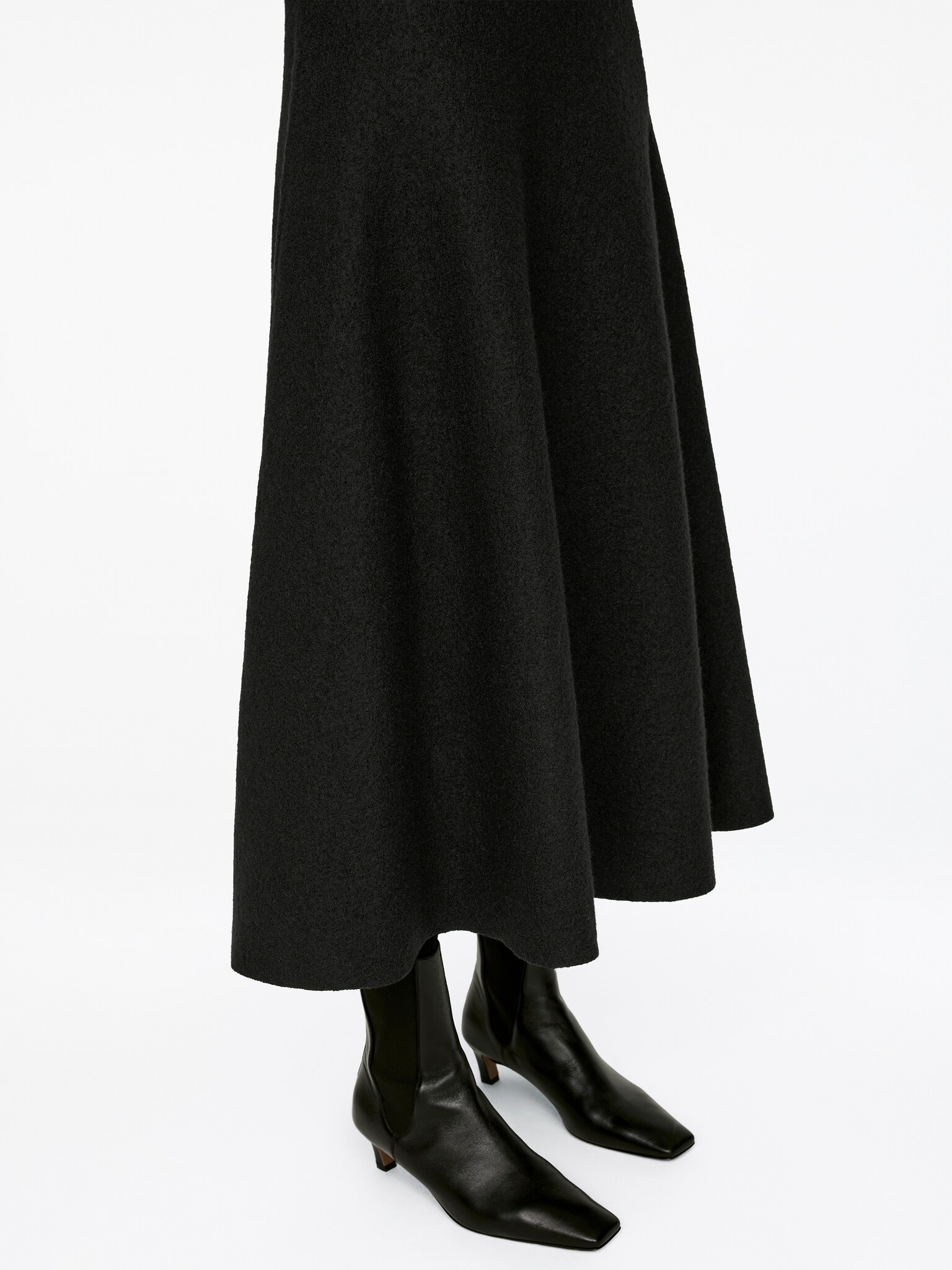Jupe cercle en laine - Noir - 3