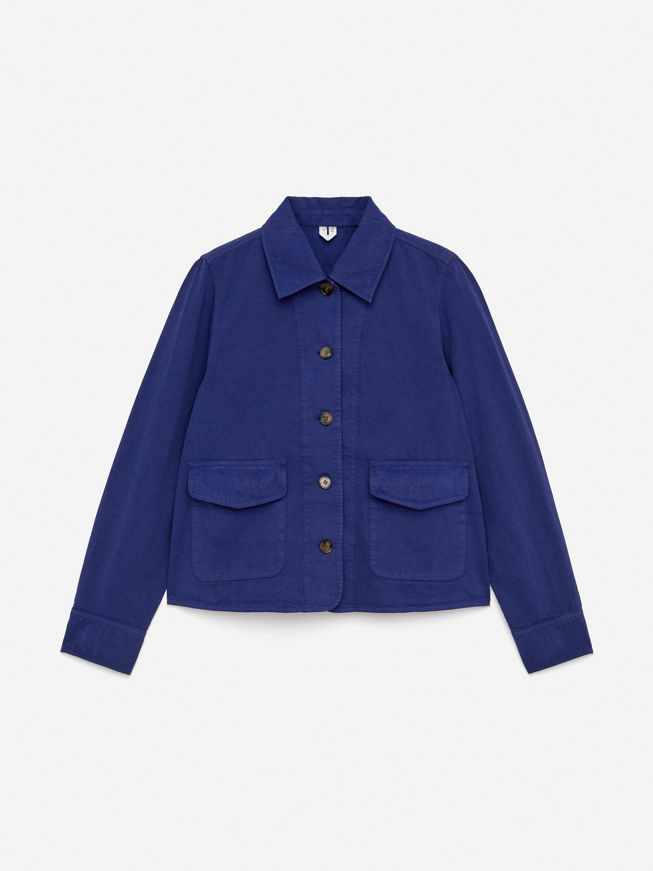 Cotton-Linen Overshirt - Blue