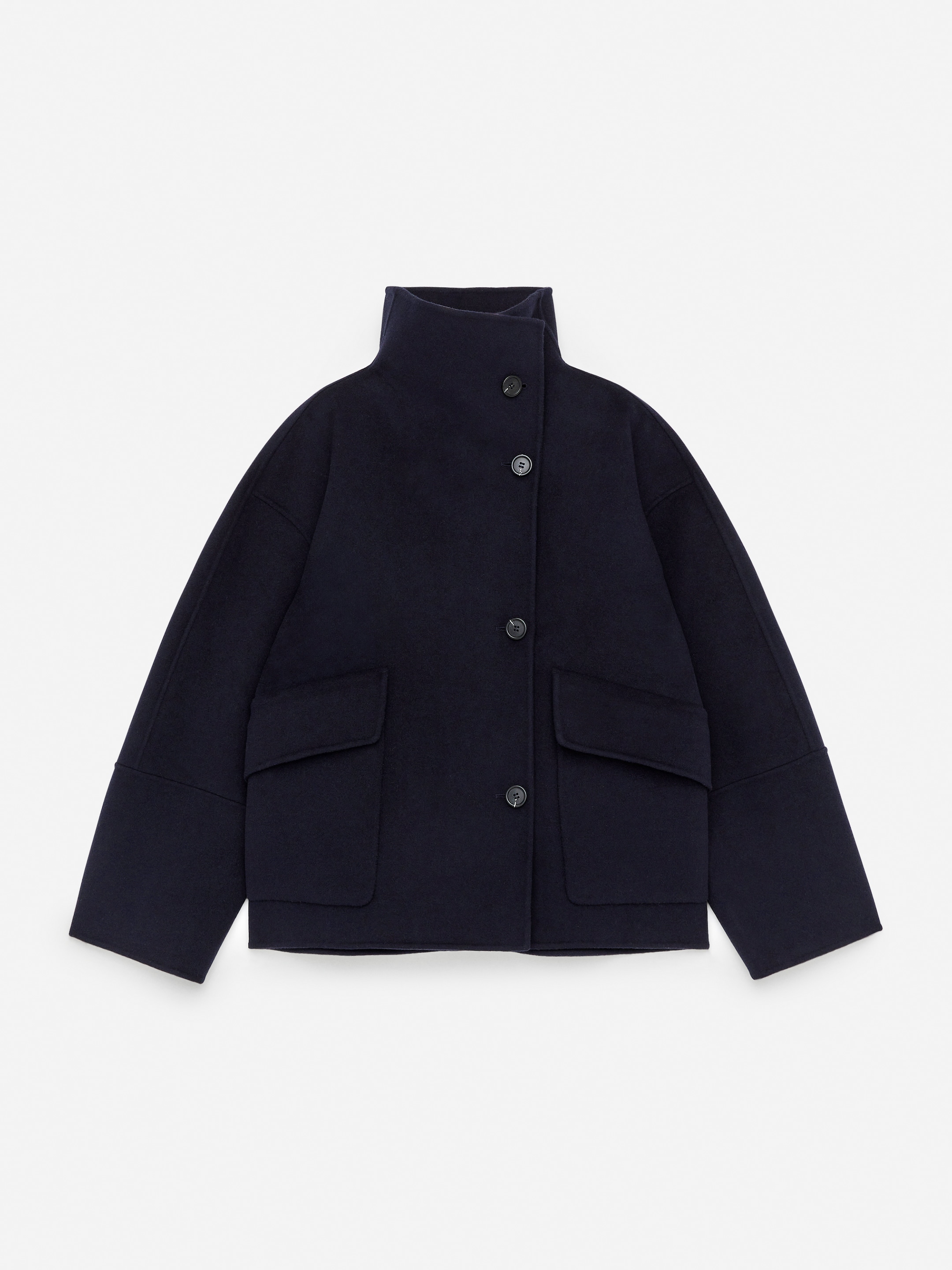 View larger image: Doublé Wool-Blend Jacket - Dark Blue - Ladies | H&M GB 1