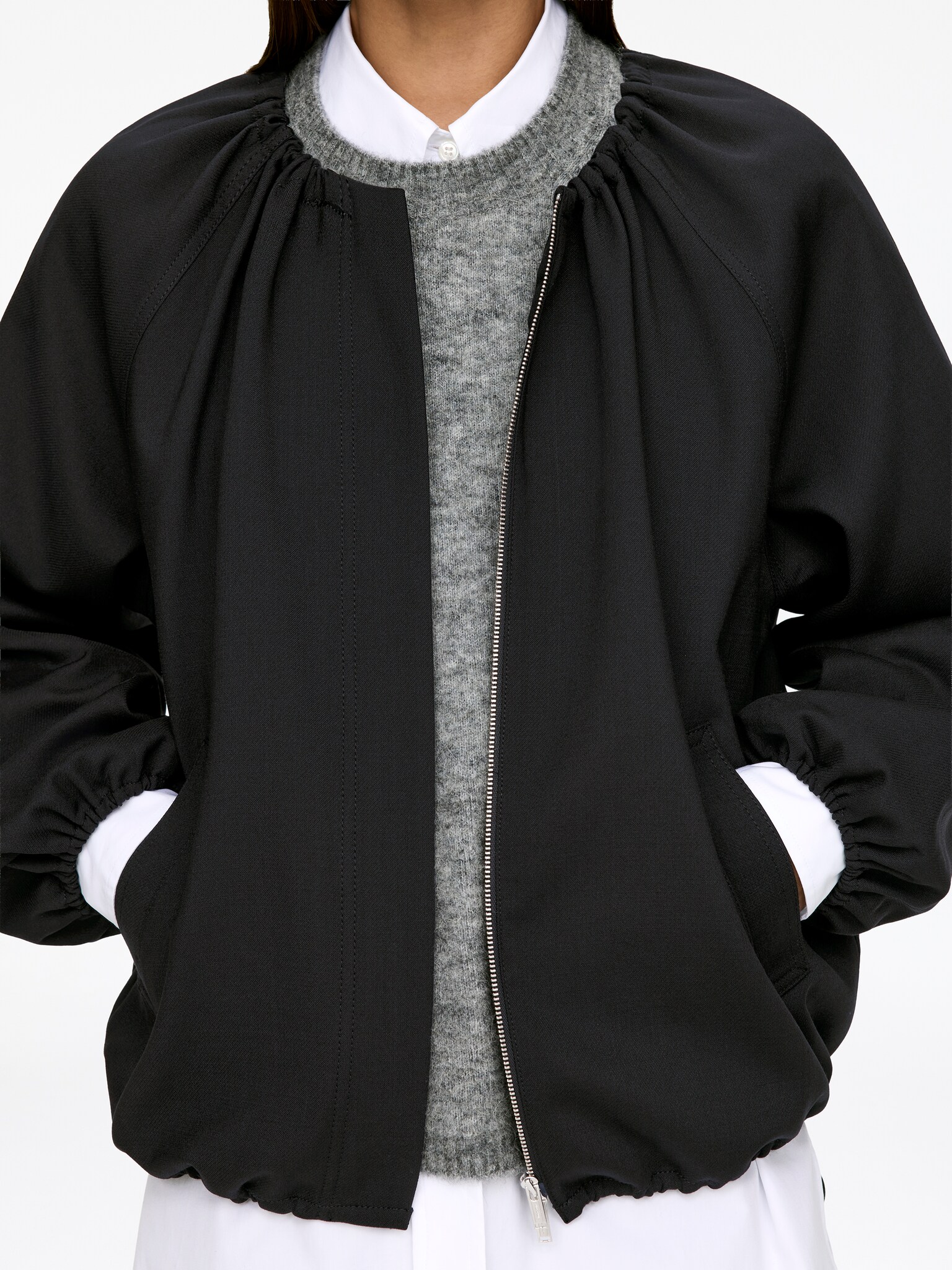 Veste à ourlets roulés - Noir - 3