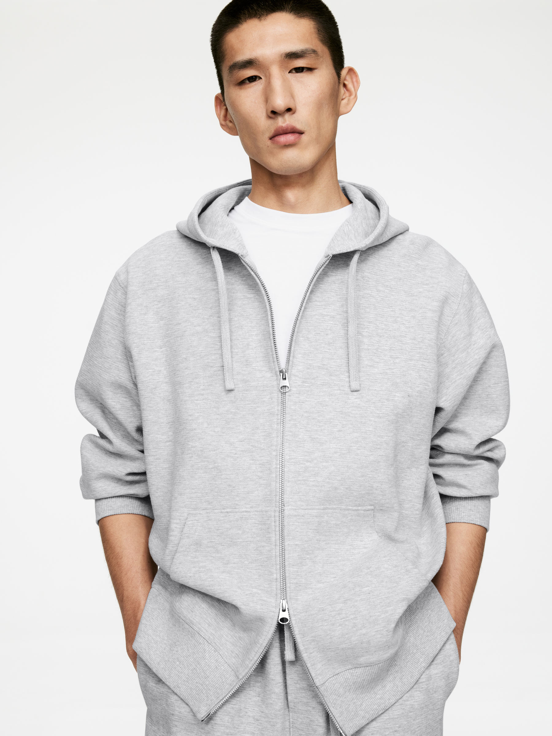 Zip Hoodie - Grey Melange - Regular fit - Men - StillMedia/Lookbook - 4